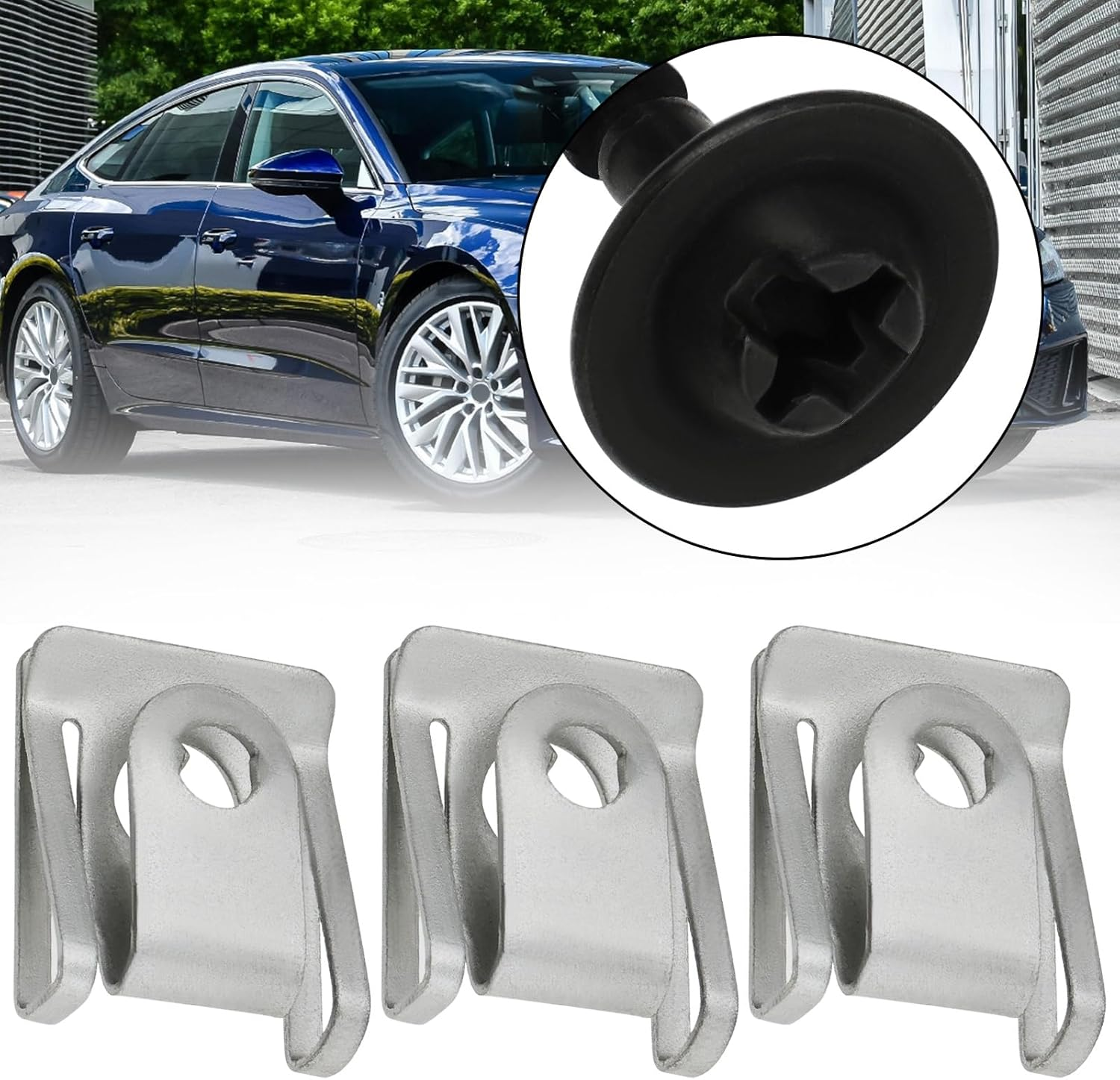 Ecsing 10 Sets of Screw and Nut Clip Kit Compatible with Audi A5 A6 A7 Q7 Compatible with BMW E46 E65 E70 E71 Compatible with Mini Clubman 2007-2014 10 image number 3