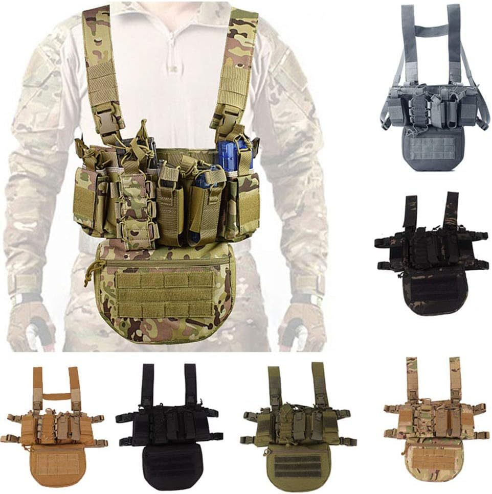 Outdoor Sports Airsoft Gear Combat Assault Molle Vest Accessory Mag Pouch Magazine Bag Carrier Tactical Camouflage Chest Rig image number 2