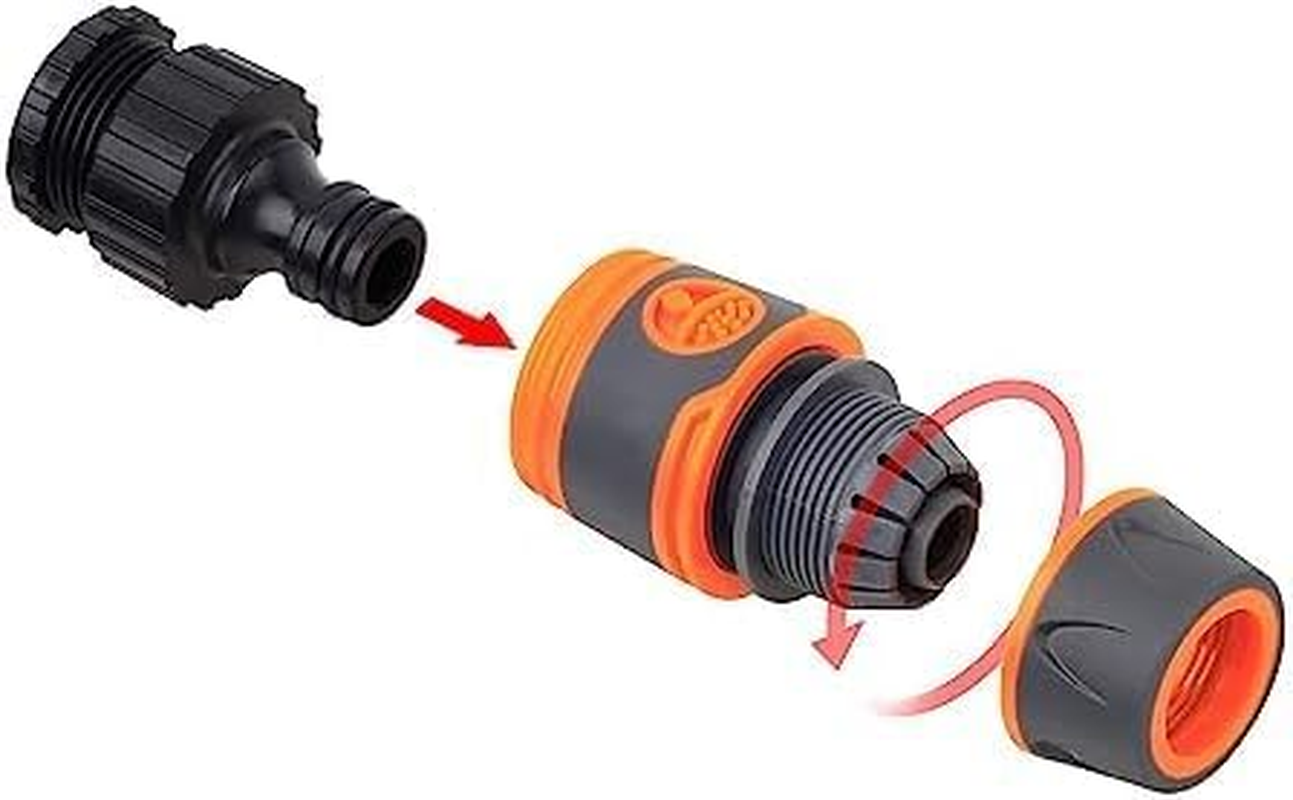 4 Pack 13 Mm (1/2 Inch) Garden Hose Quick Connector Set, for Begin and End Repair, Fits All Original System Parts, Hose Fitting Extender image number 3