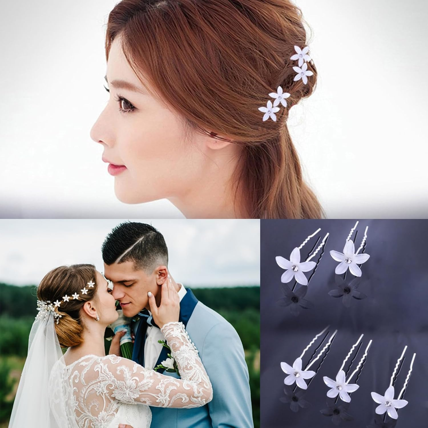 Pearl Hair Pins Wedding - 20 Pieces Bridal Hair Accessories Set with Crystal, U-Shaped Hair Clips for Women Girls - Elegant Rhinestone Wedding Hair Clips for Weddings & Special Occasions image number 3