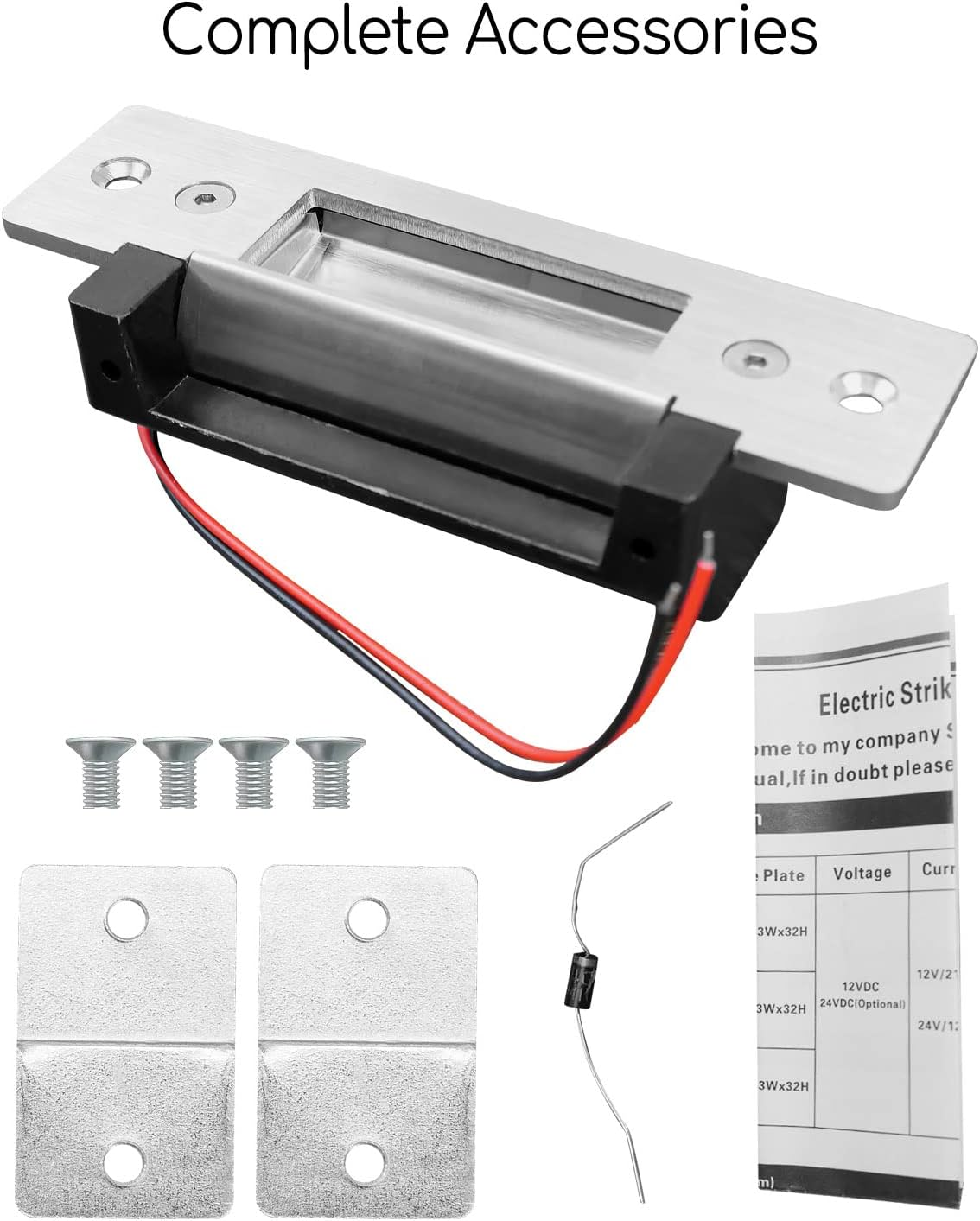 EMIHO Heavy Duty Electric Strike Lock ANSI Standard Fail-Secure/Fail-Safe Adjustable Fit for DC Electric Door Lock Door Access Control System Mortise or Cylindrical Lock, Input Voltage 12VDC image number 2