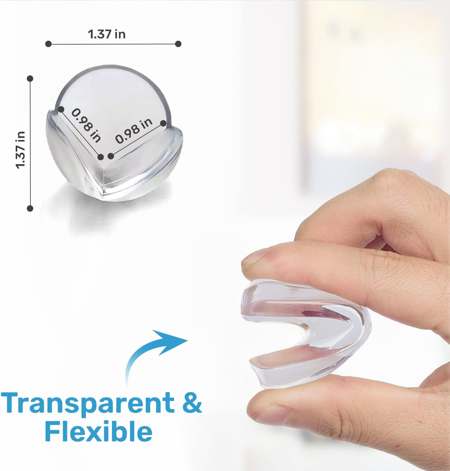 BABY PROOF ME Table Corner Protectors for Baby, Clear Furniture Corner Guards & Edge Safety Bumpers, round Baby Proof Bumper, Table Edges & Sharp Corners Baby Proofing (12 Pack) image number 3