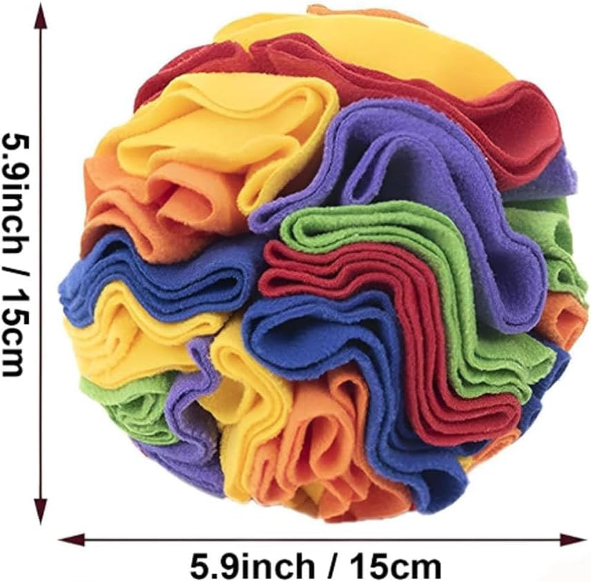 &zwnj;Snuffle Ball Dog Toy, Mental Stimulation & Anxiety Relief Washable Cloth Sniffle Ball for Small Medium Large Breed Dogs (Colorful)