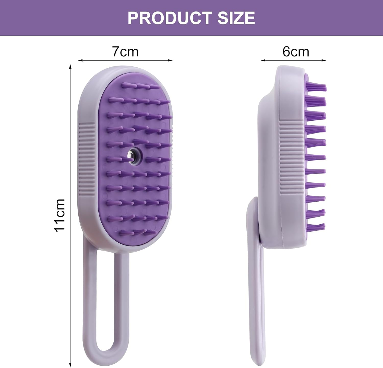 HENGBIRD Steam Brush for Cats and Dogs - Cat Brush with Steam, Dog Brush, Water Brush, Steamy Pet Brush (Purple) image number 1