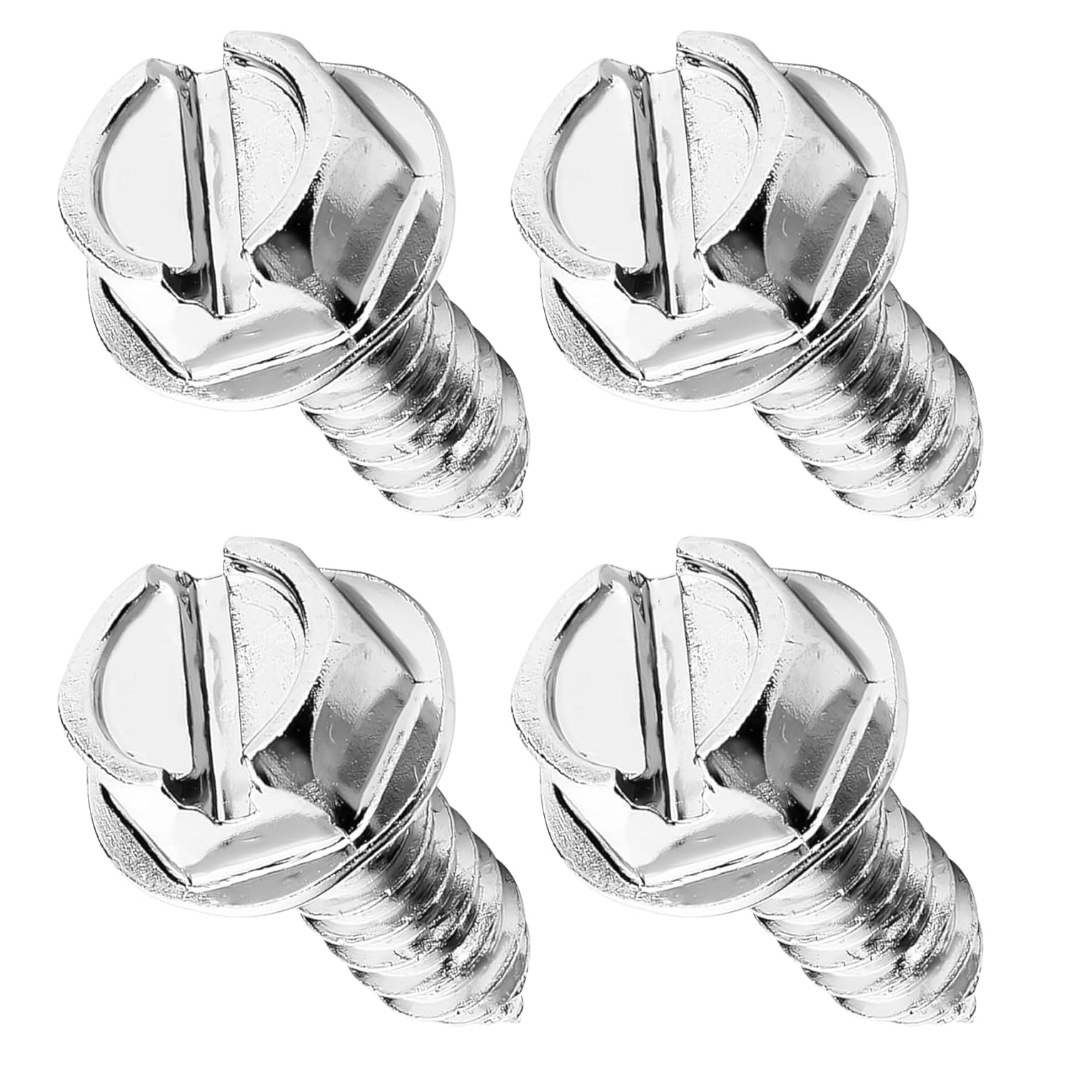 Deemars 8PCS License Plate Screws, License Plate Fasteners, Rust-Proof & Anti-Rattle License Plates Bolts, Automotive Accessories Licenses Plate Stainless Steel Bolts Set for Vehicles (Silver-8Pcs)