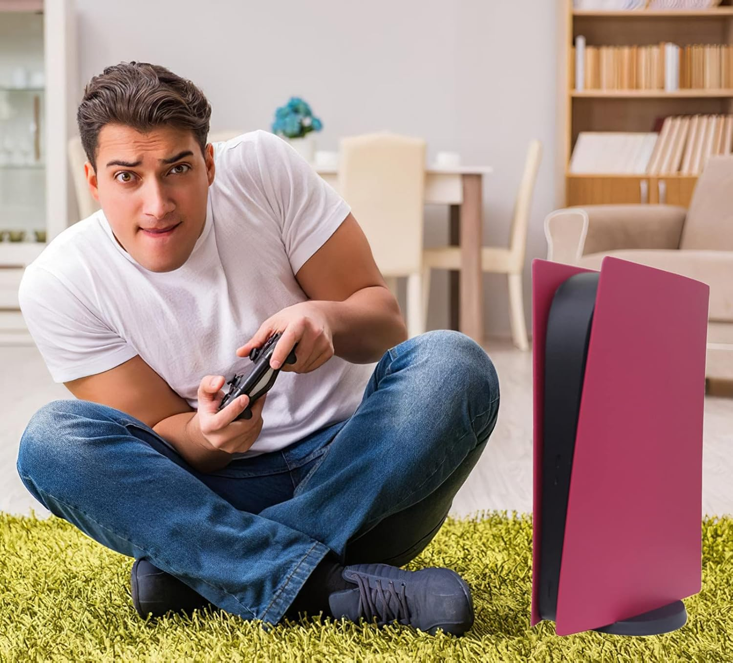 Digital Edition Face Plates Cover Skins Shell Panels for PS5 Console, Accessories for Playstation 5 Protective Shell Replacement Faceplate (Cosmic Red) image number 1