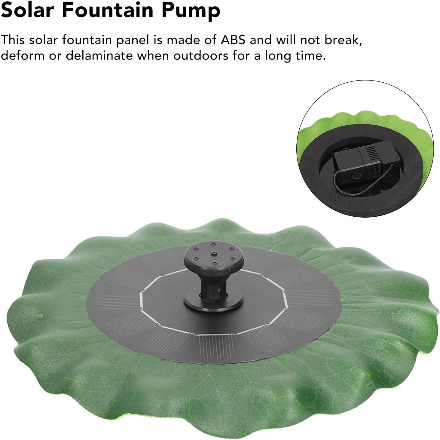 Lotus Leaf Fountain, Low Water Protection Solar Powered Fountain Pump with 8 Nozzles for Bird Bath Garden Pond Pool Outdoor image number 4