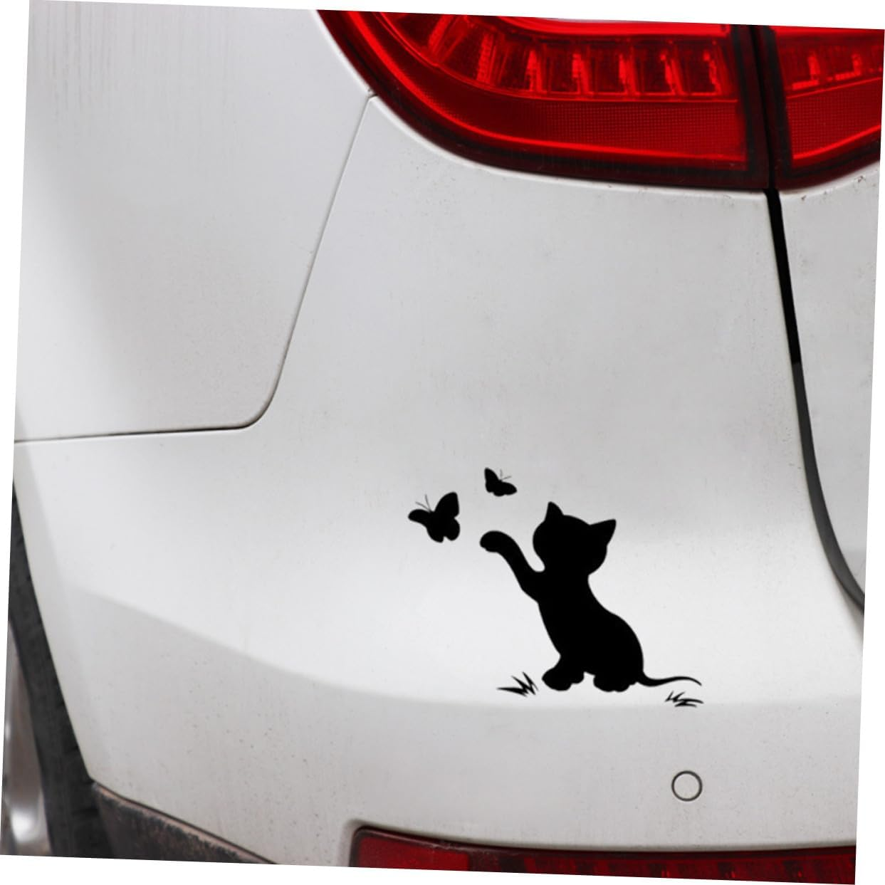 ELAYARD 4 Pcs Flapping Cat Car Sticker Black and White Cover Scratch Pet Material Reflective Effect Stylish Cartoon Decals for Cars Exterior Protection and Decoration image number 4