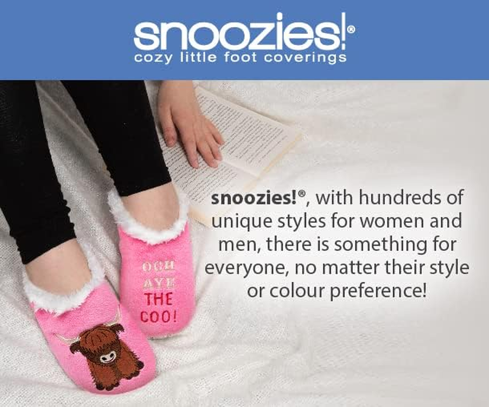 Snoozies! Sherpa Fleece Womens Slippers with Non Slip Sole - Furry Foot Pals Animal Designs - Black Cat, Dog, Mouse or Pink Pig image number 2