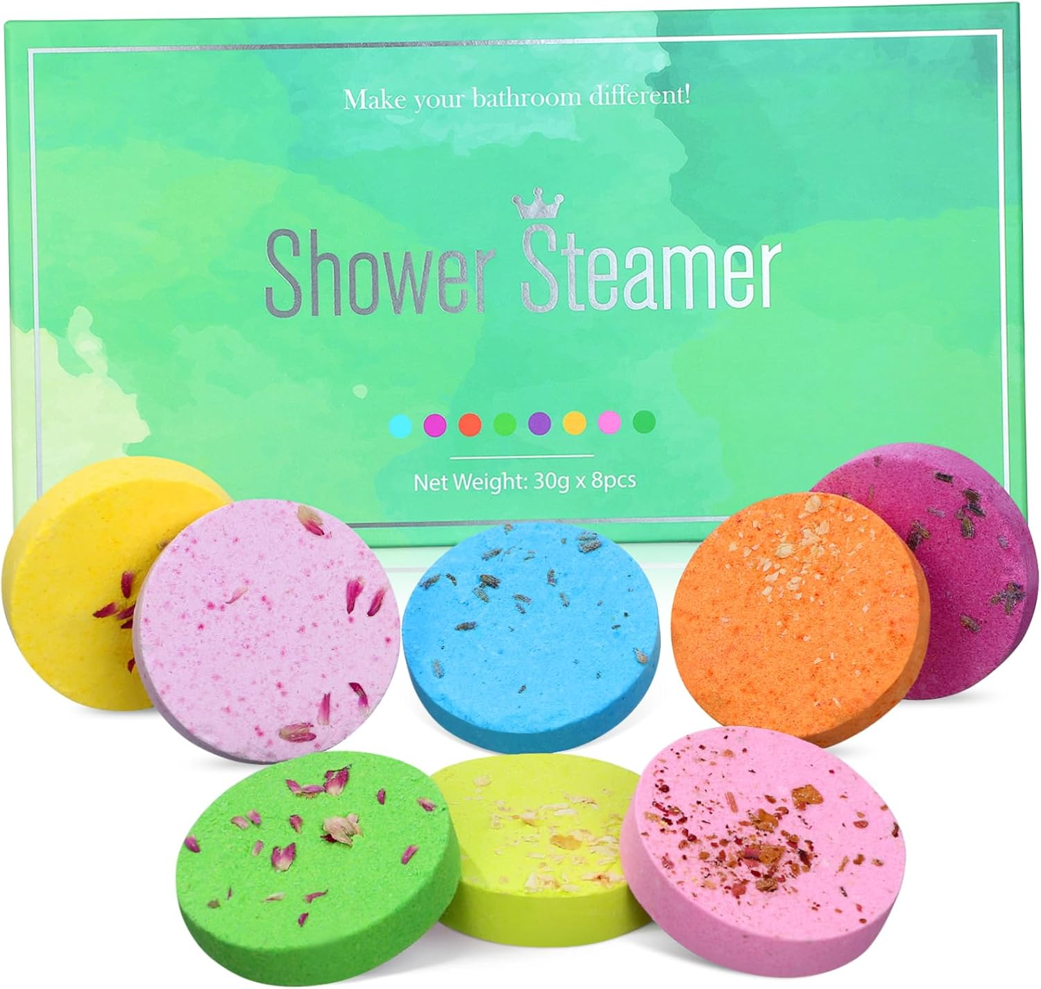 Aroma Bath Tablets 8Pcs 30G Natural Essential Oil Bath Salts Aromatherapy Shower Steamers for Women Relaxation Mood Relief image number 6