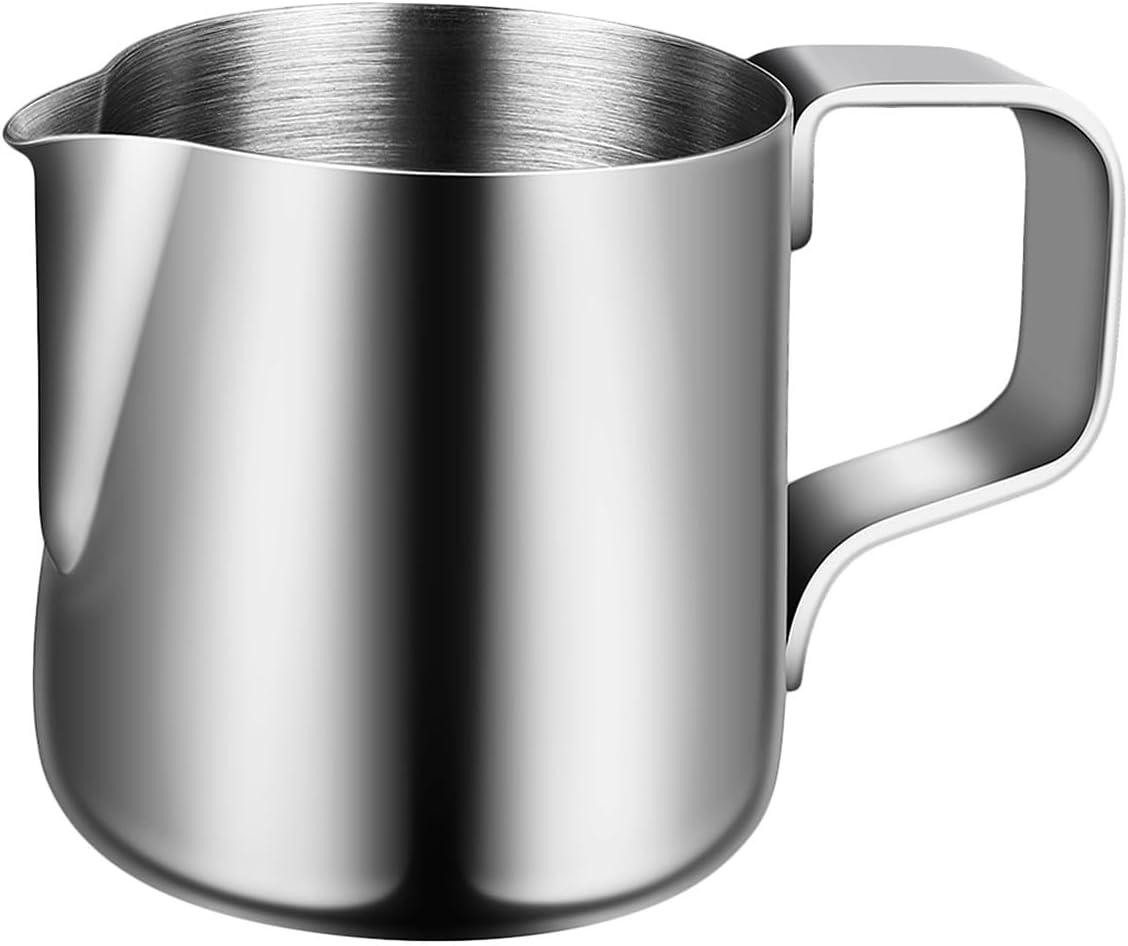 ADOCARN Stainless Steel Milk Frothing Pitcher 100Ml Silver Latte Art Cup Coffee Frother Jug for Home Kitchen Cappuccino Brewing image number 1