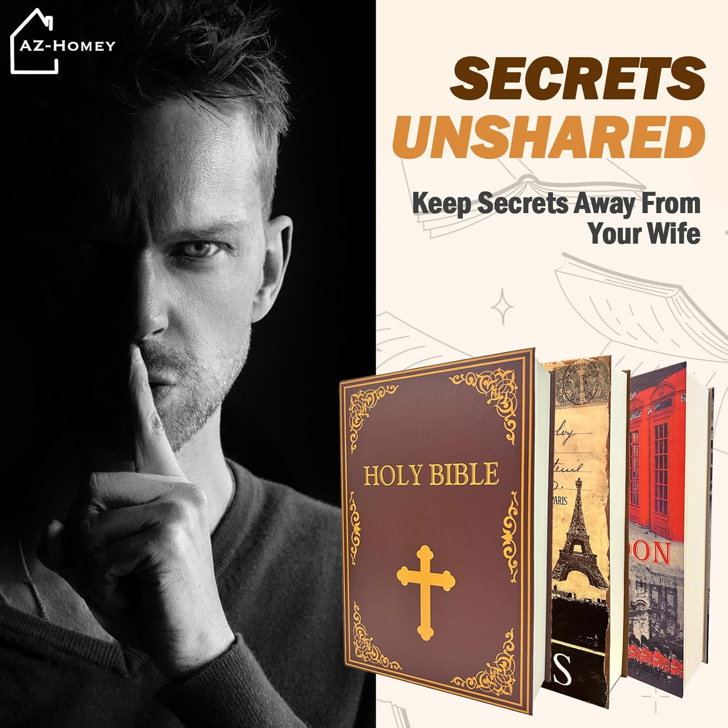 Genuine Paper Transfer Book Safe: Secret Hidden Safe, Combination Lock Included - Metal Safe Box and Protect Your Valuables inside an Authentic Paper Book, 8.7"&times;6"&times;1.8" (Paris) image number 6