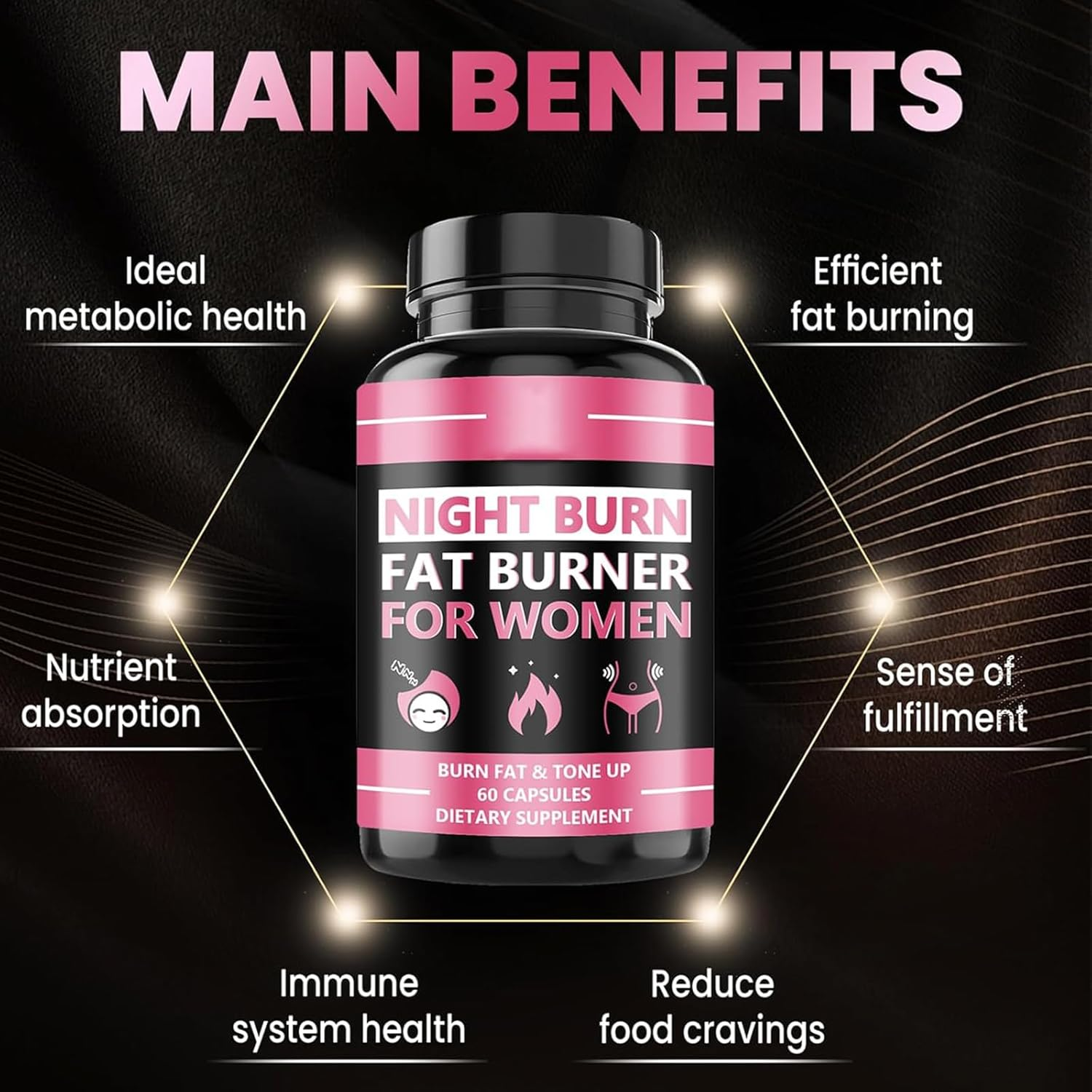 Night Time   for Women, Femburn Nighttime  , No Need for Exercise, Use at Night, Sleep & Relaxing, 60Ct for 2 Months (1) image number 4