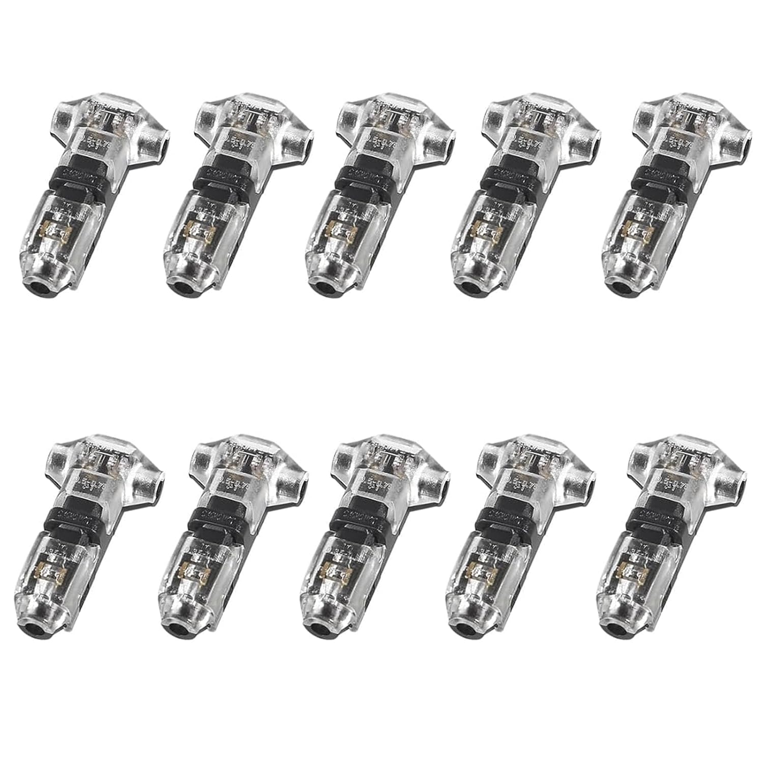 DIANN 10Pcs Low Voltage Wire Splice Connectors T Tap Quick Solderless Connector 1 Pin Rock Solid Connector for 20/22 AWG Cable for Automotive Vehicle Audio Video Lighting