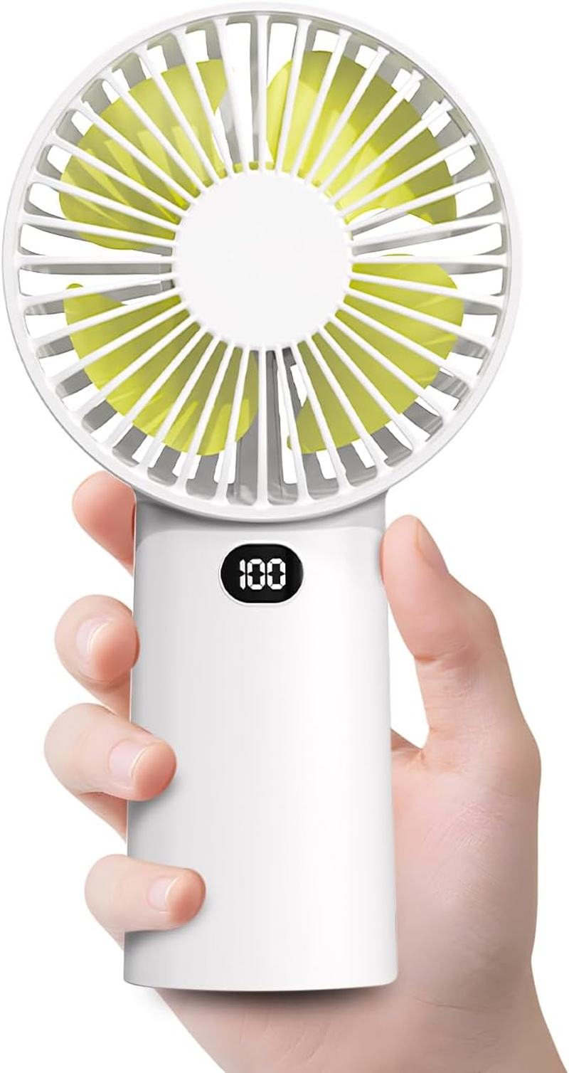 RUPEWA Rechargeable Handheld Fan, 4000Mah Battery & 5 Speed Settings, Portable Personal Fan for Outdoor, Travel, Office, Home, Camping, Beach Use image number 1