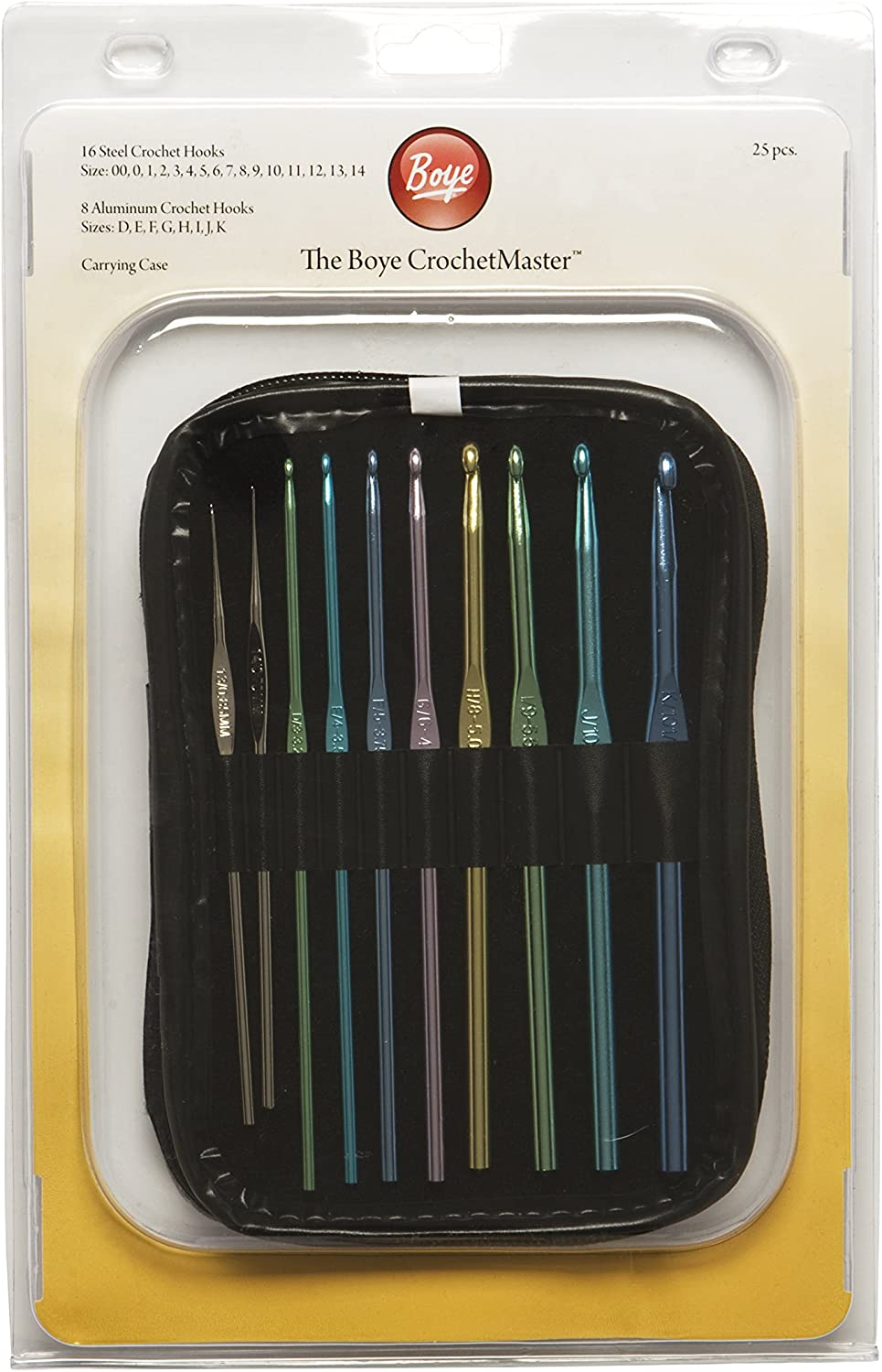 Boye Crochet Master Crochet Hook Set, D Thru K 00 Thru 14 image number 2