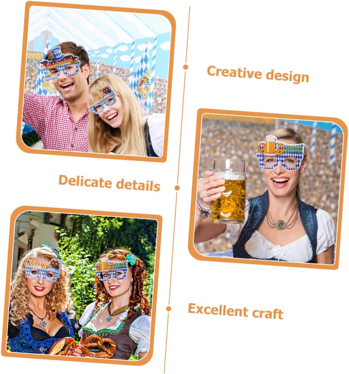 LABRIMP Oktoberfest Party Glasses Beer Mug Design Lightweight and Comfortable Photo Props for Adults and Festive Masquerade and Carnival Accessories image number 2