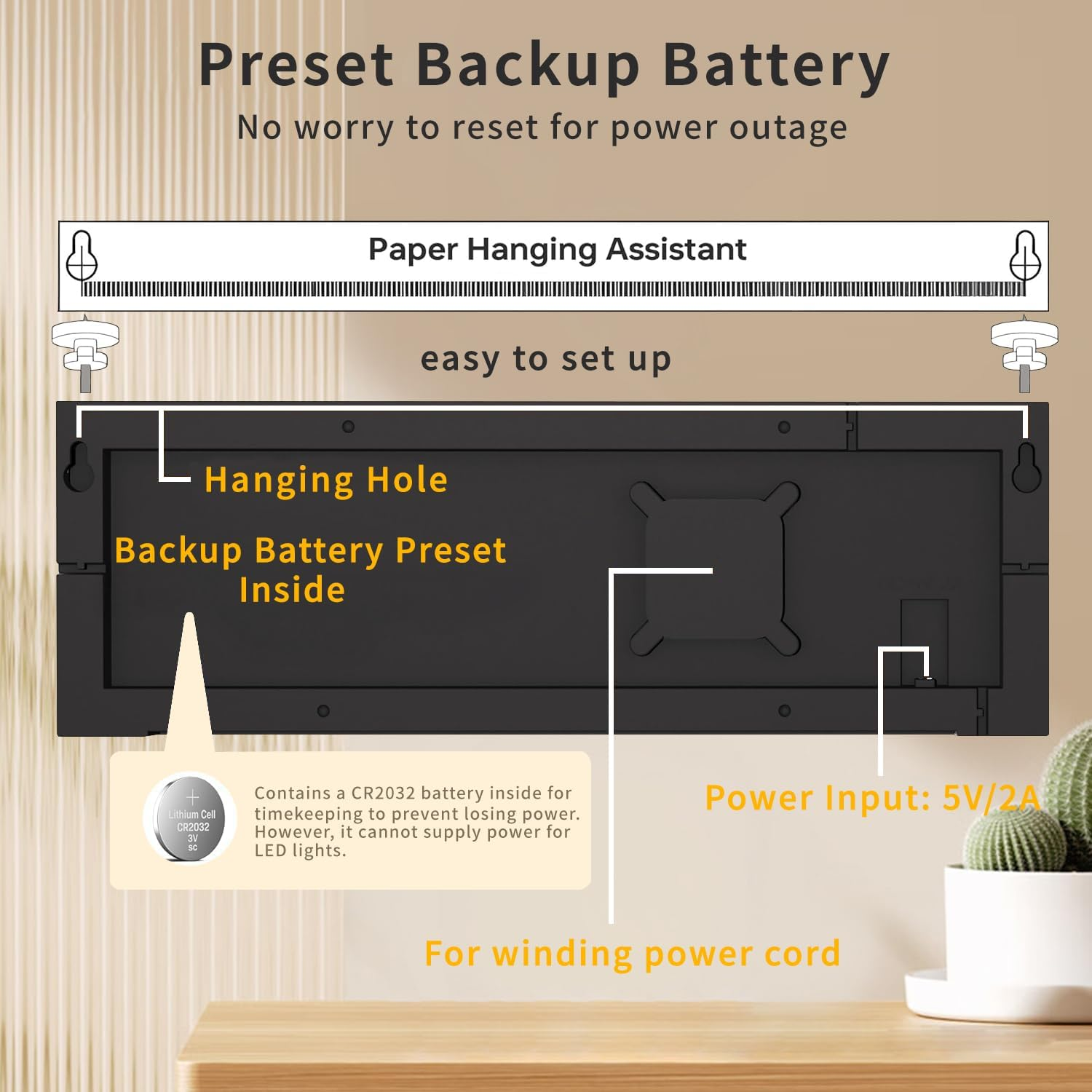 Alarm Clock 16 Inch, Large Clock with Remote Control, Digital Wall Clock LED Dispaly, 8 RGB Colors, 12/24H, Date, Temperature, Countdown Timer, Night Light for Bedroom, Loud Alarm Clock for Elderly image number 3