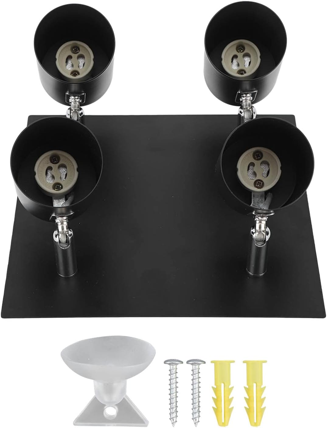 4 Light Adjustable Industrial Track Lighting Fixtures Modern Black GU10 Lampholder image number 5