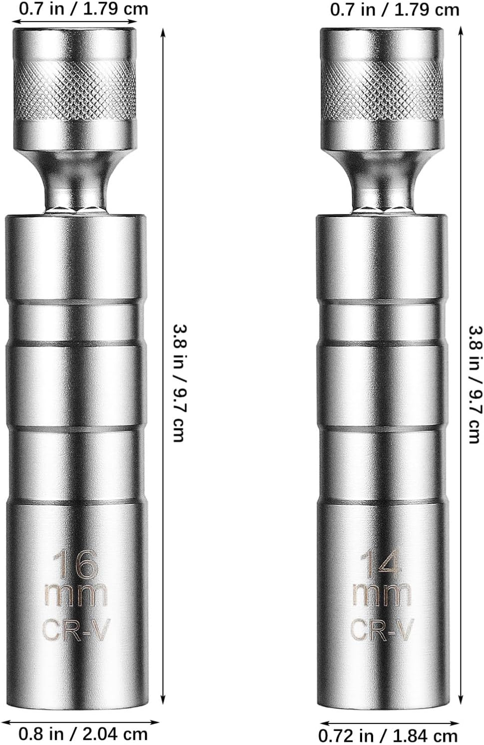 GARVALON 2Pcs Spark Plug Removal Tool Threaded Socket Kit Magnetic Socket Automotive Accessories image number 1