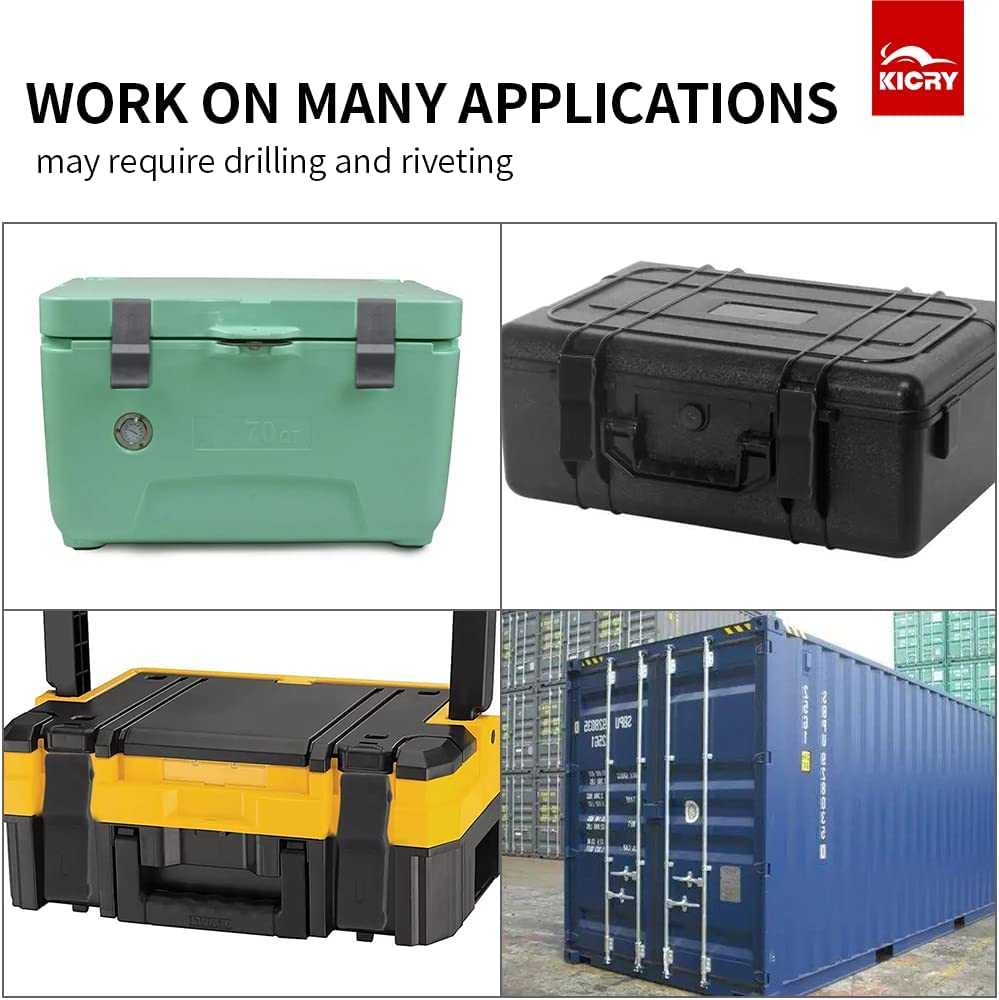 KICRY 2PCS Front Storage Rack Rubber Flexible Draw Compatible with Sportsman 450 570 1000 ETX OEM 7081927 Soft Thermoplastic Elastomer Small over Center Boat Latch Door Handle (Black,2Pcs) image number 3