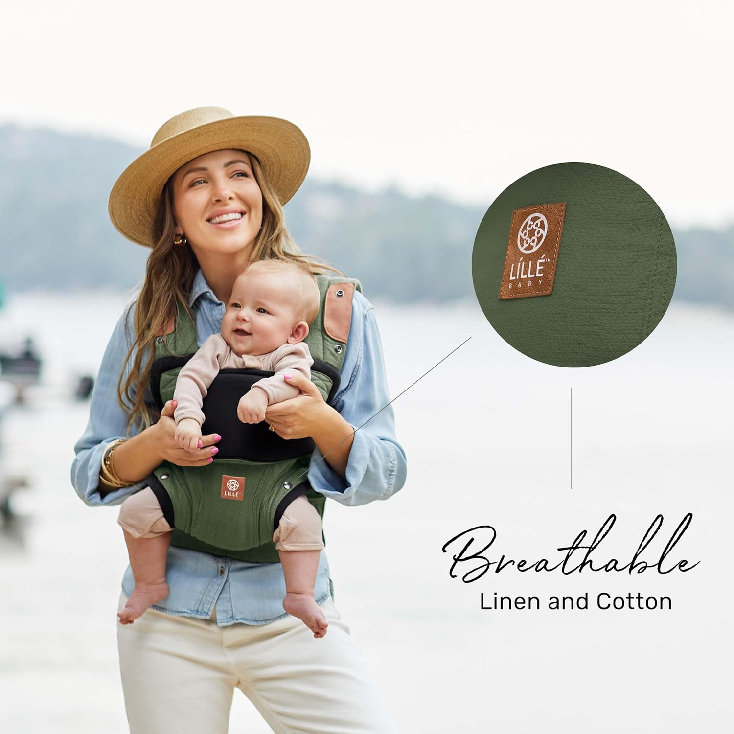Lillebaby Elevate Baby Carrier (Olive) - Ergonomic, Lightweight and Breathable/Multiposition, Hands Free Baby Carrier, Two-Way Adjustable Straps, Adjustable Head Support, for Newborns and Toddlers image number 5