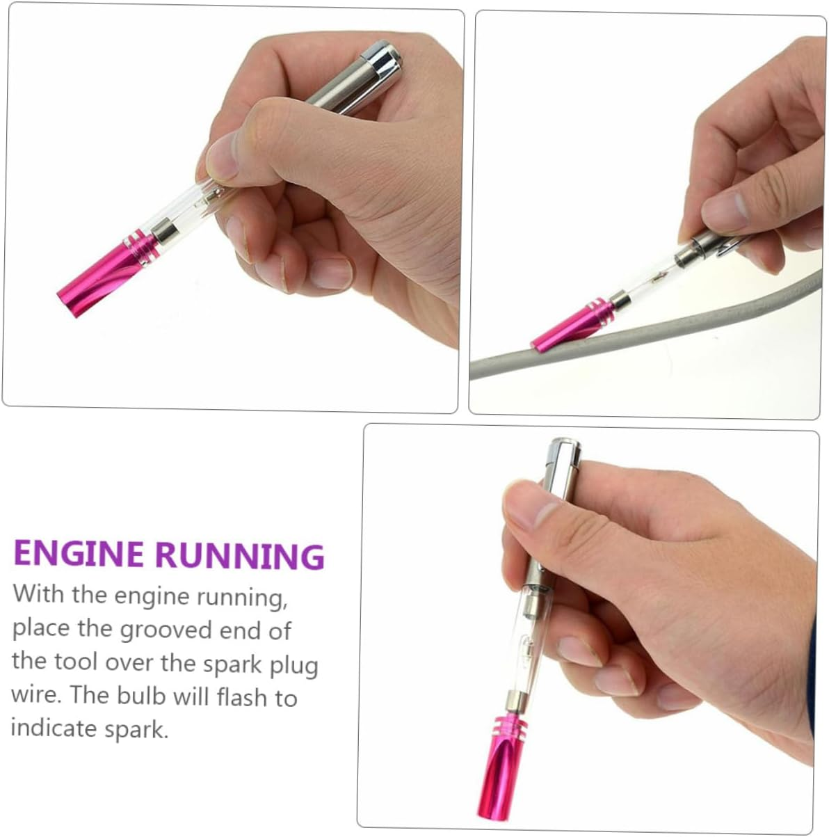 GETAJGHSD 2Pcs Auto Ignition Test Pen with Spark Plug Indicator and Wires Coils Diagnostic Tool for Cars Motorcycles Lawn Mowers Automotive Ignition System Maintenance image number 2