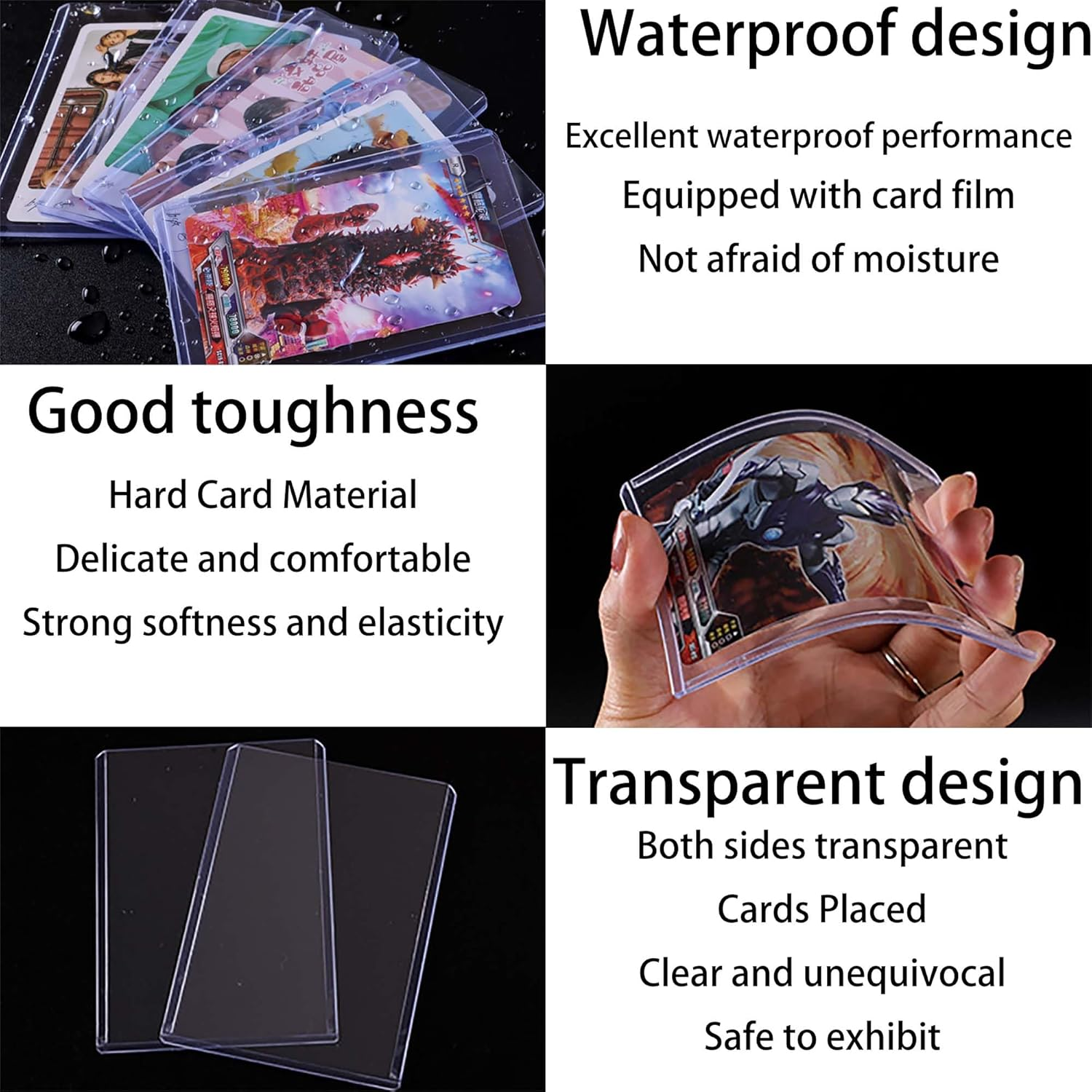 200 Pcs Top Loaders Binde Trading Card Sleeves for Cards (Transparent 10.2&times;7.6Cm) image number 5