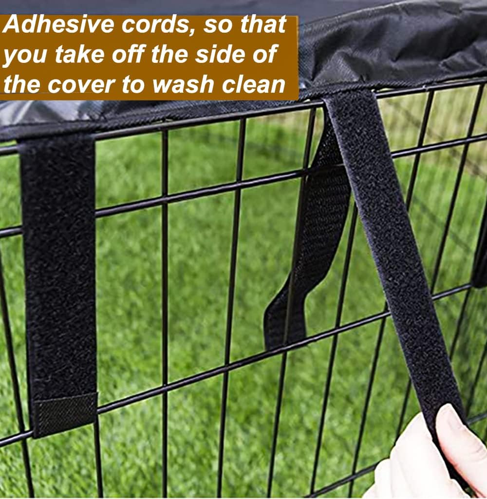 Notybeybie Dog Playpen Pet Playpen Mesh Fabric Top Cover- Sun Protection，Pet Cover for Dog Playpen for Indoor/Outdoor Use, 36" *36&rdquo; image number 3
