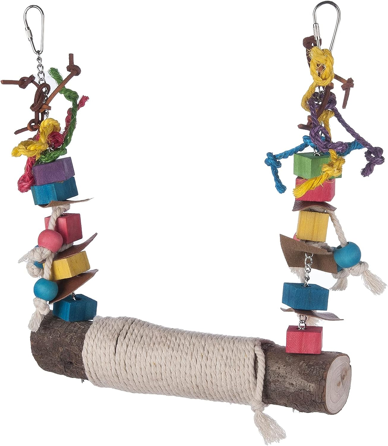 Staright Bird Swing Perch for Birds Chewing Toy Parrot Chew Toy Bird Cage Hanging Training Toy Accessories for Large Medium Birds image number 1