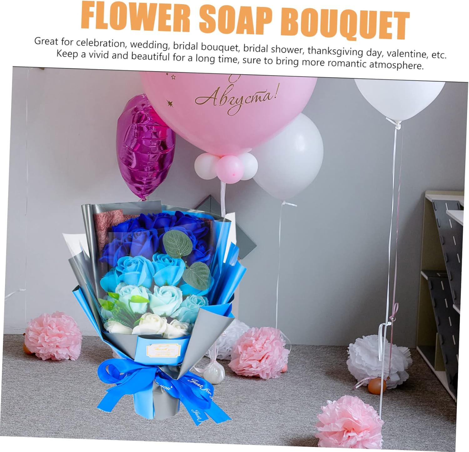 Alipis 1 Set Soap Flower Bouquet Present Soap Flowers Decorative Box Eternal Floral Arrangement for Valentine'S Day Anniversary Birthday for Home Decor and Spa image number 3