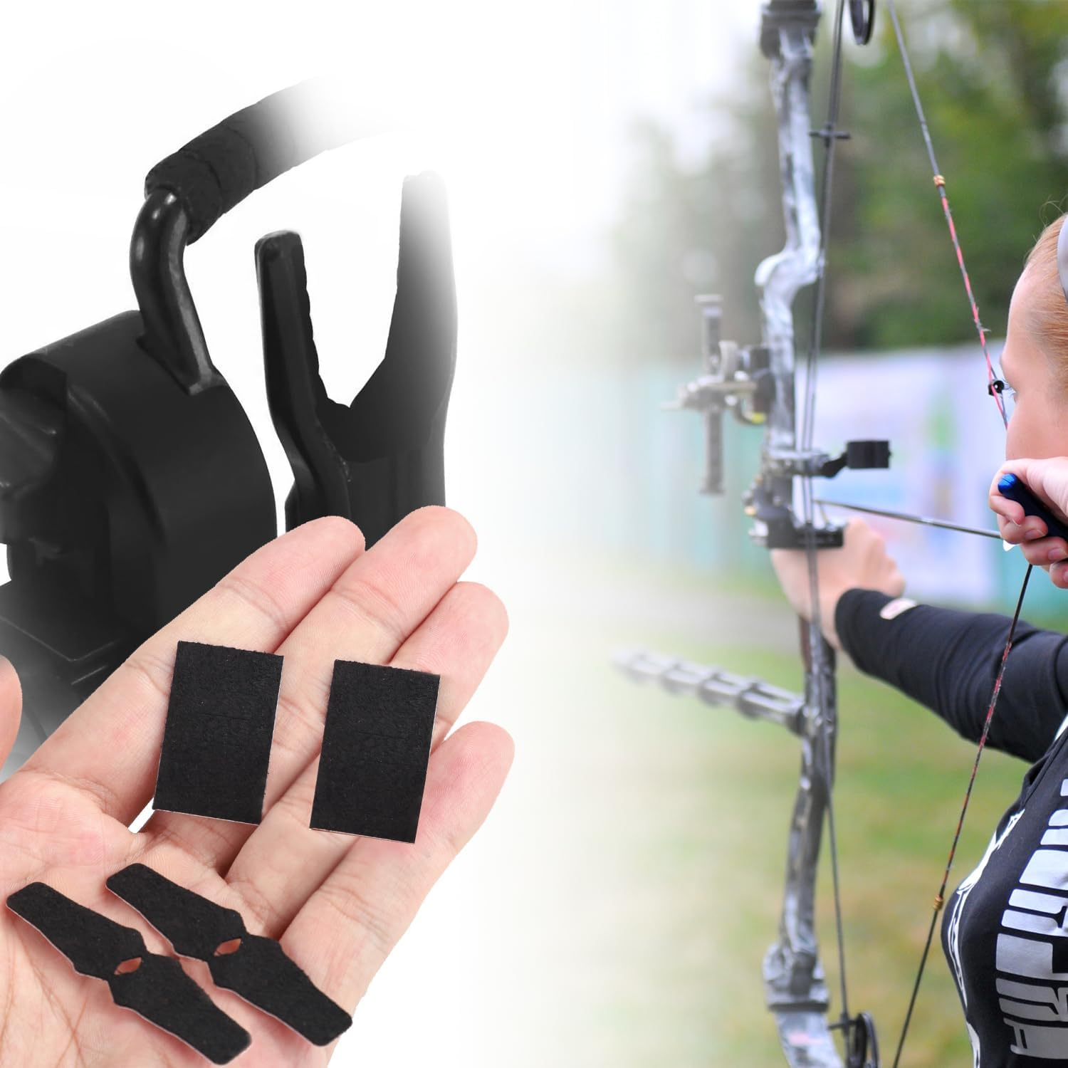 8Pcs Arrow Rest Felt Tapes, Arrow Rest Felt Non-Slip Arrow Rest Stickers Pad for QAD HDX Compound Bow Drop Away Arrow Rest Archery Accessories image number 3