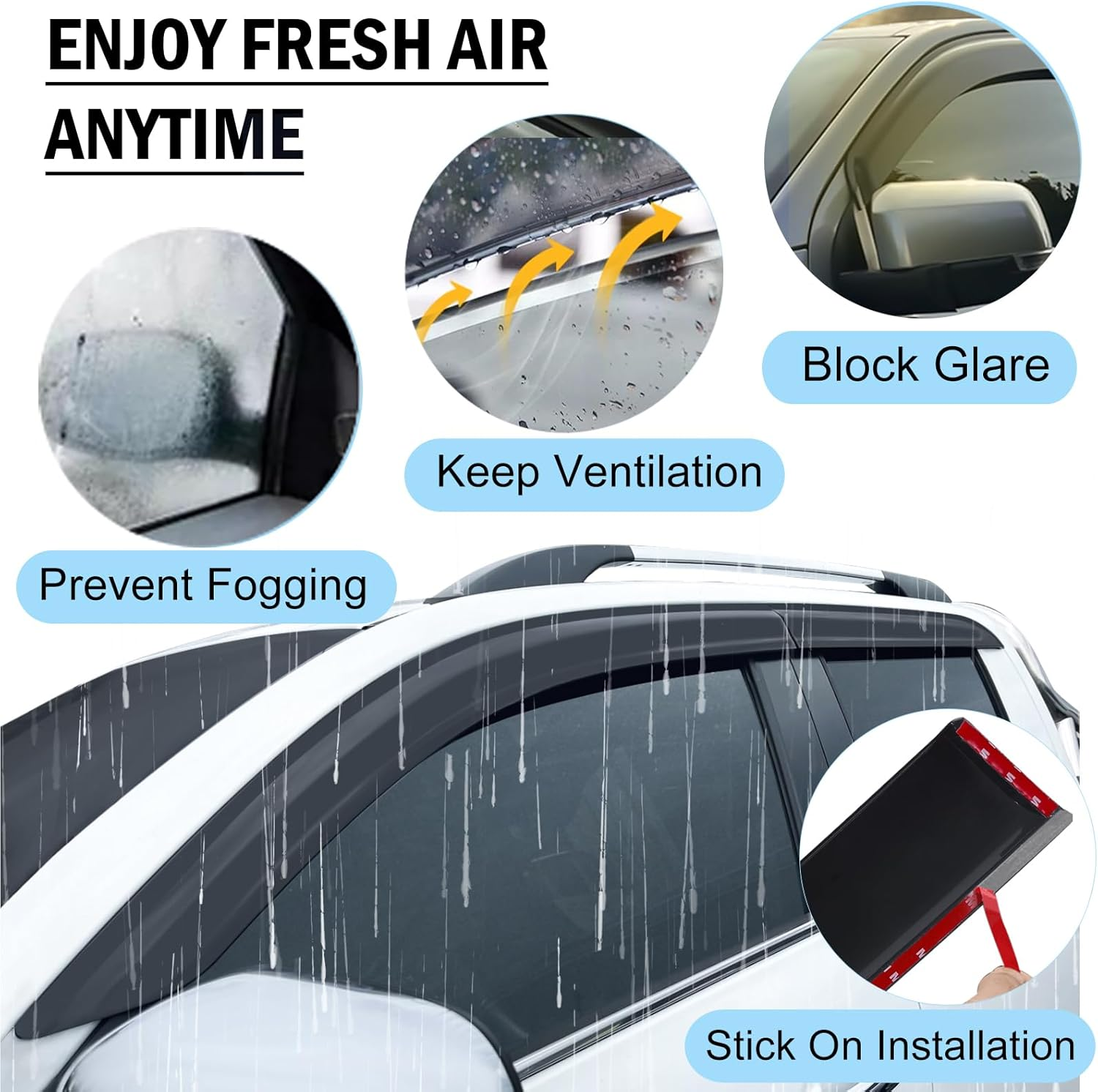 SUERAUTO4X4 Bonnet Protector Weather Shields for GWM Cannon 2020-2025/02 Pre-Facelift Accessories, Tinted Black Bonnet Stone Guard Wind Deflectors Weathershields Guard Window Visor, Ute Exterior image number 1