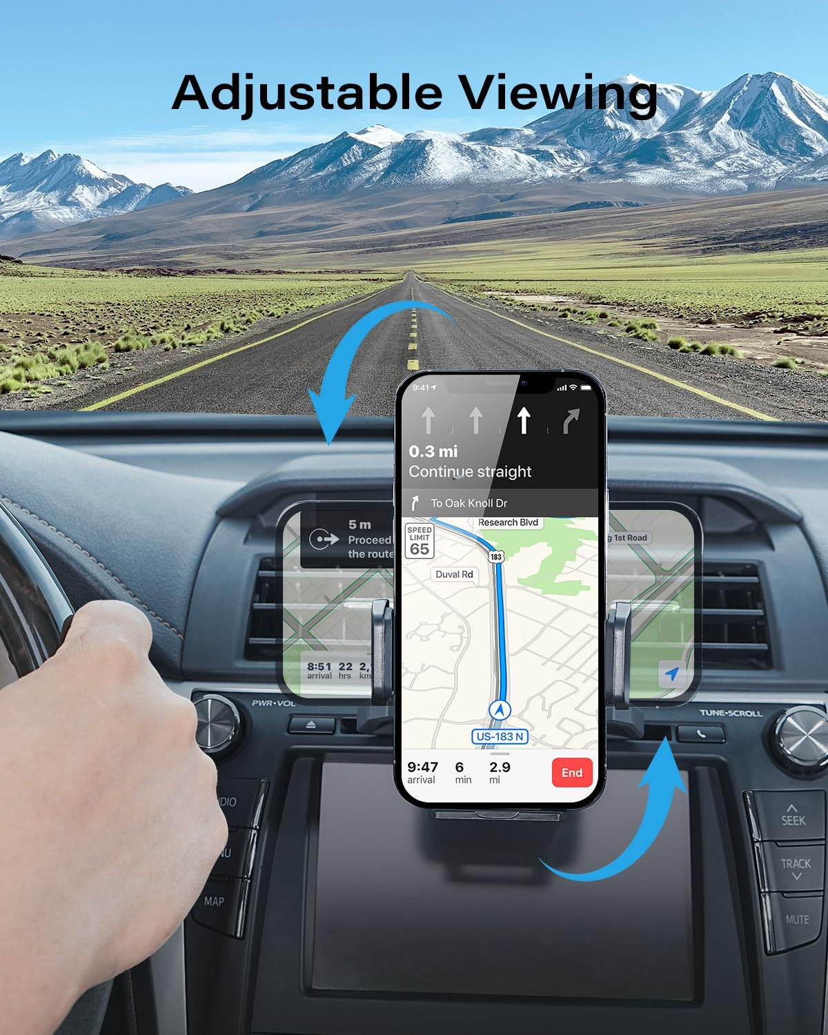 Apps2Car Sturdy CD Slot Phone Mount with One Hand Operation Design, Hands-Free Car Phone Holder Universally Compatible with All Iphone & Android Cell Phones, for Smartphone Mobile image number 5