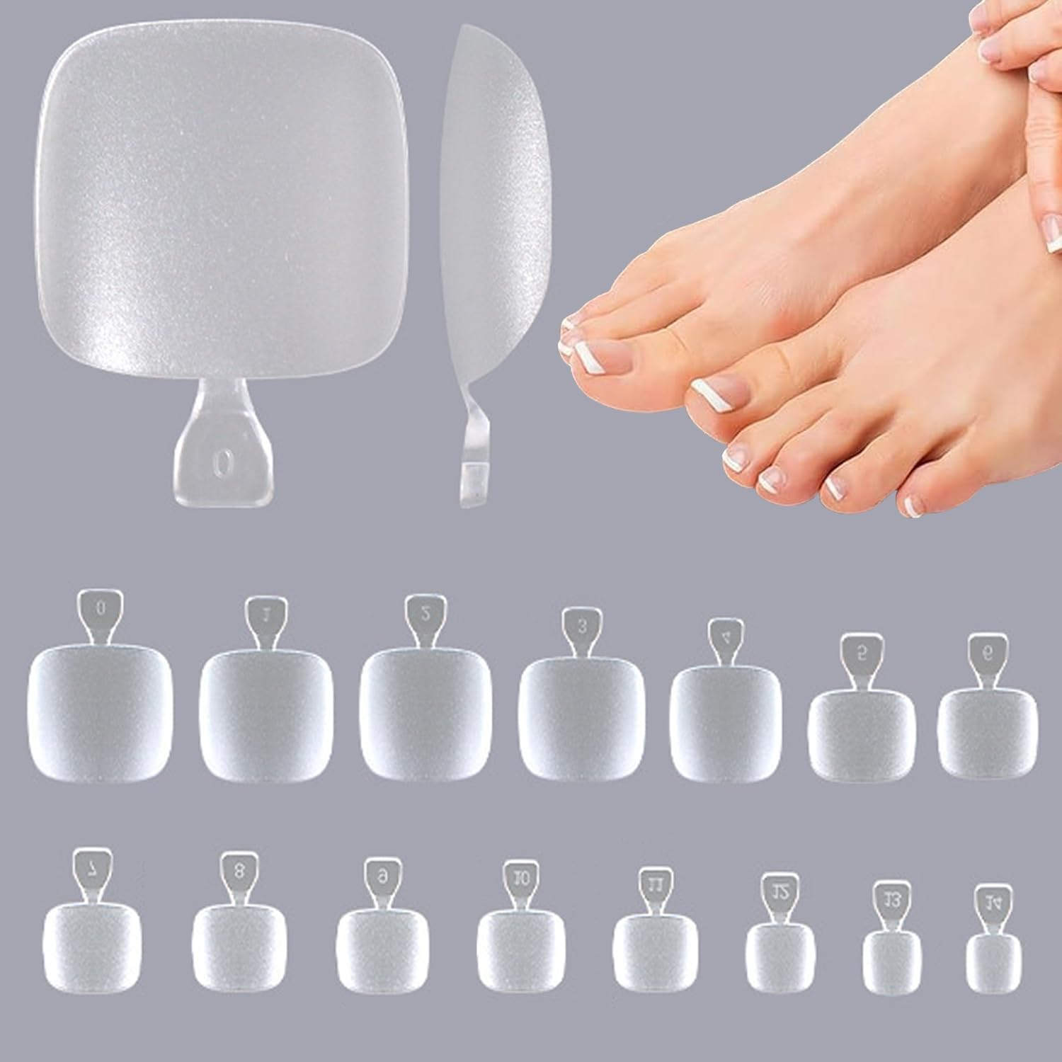 MUSILAN 1500 Pieces False Nails Feet, 15 Sizes Matte Acrylic False Nails Foot, Full Cover Feet Nails, American Nail Tips for Women Girls Salon Manicure Nail Art