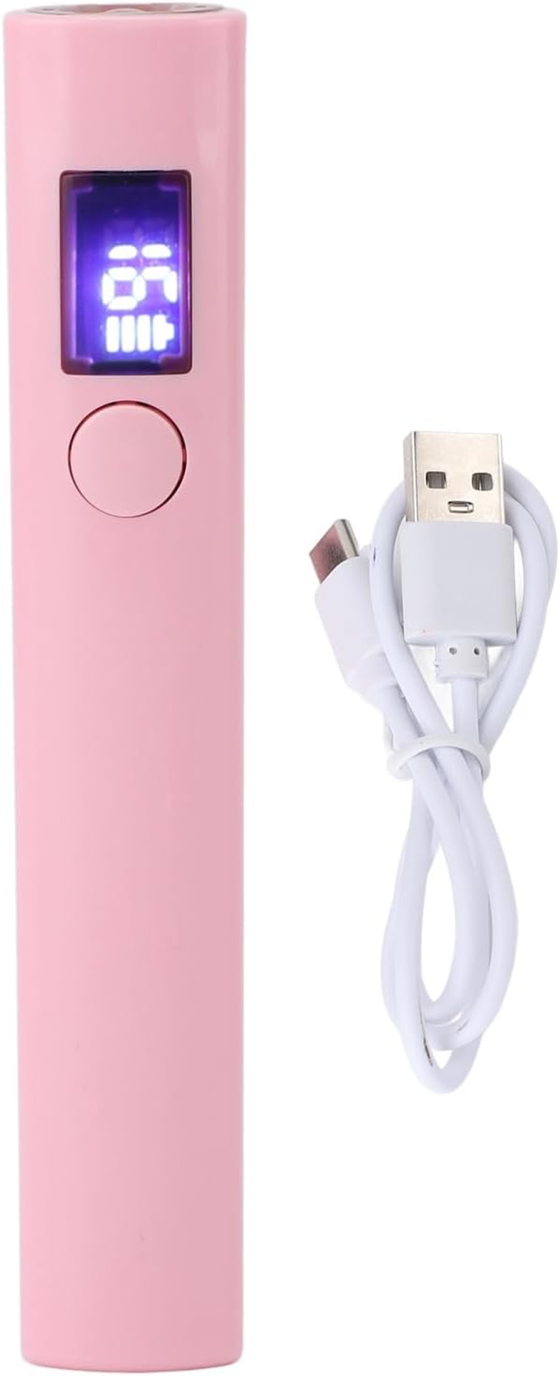 Handheld UV Light for Gel Nails, USB Rechargeable Handheld UV Nail Lamp Portable Nail Dryer Lamp Easy Switching Nail Curing Light for Travel Home (Pink) - White image number 6
