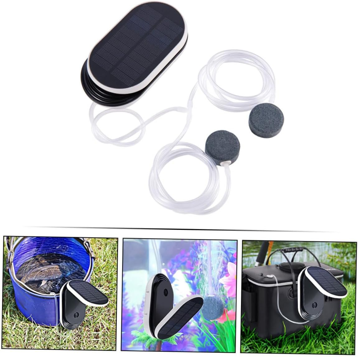 Balacoo Portable Solar Oxygen Aerator Pump with Pure Copper Core and Built Lithium Battery Low Noise Hydroponic Air Pump for Outdoor Fish Tanks Ponds and Garden Plants Oxygenation image number 1