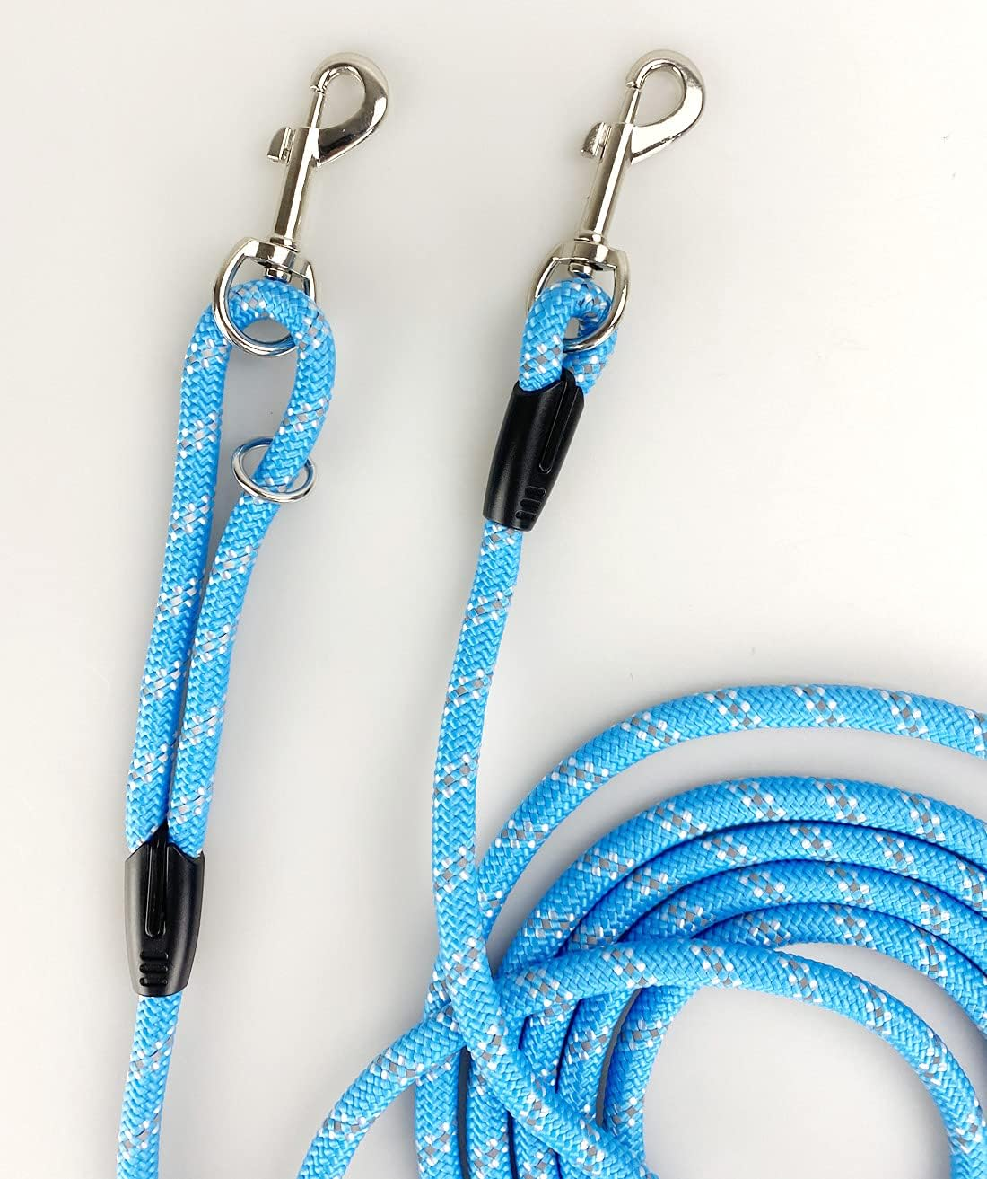 Codepetslong Rope Dog Leash for Dog Training 12FT 20FT 30FT 50FT, Reflective Threads Dog Cat Leashes Tie-Out Check Cord Recall Training Agility Lead for Large Medium Small Dogs (Blue, 10Mm*12Ft) image number 2