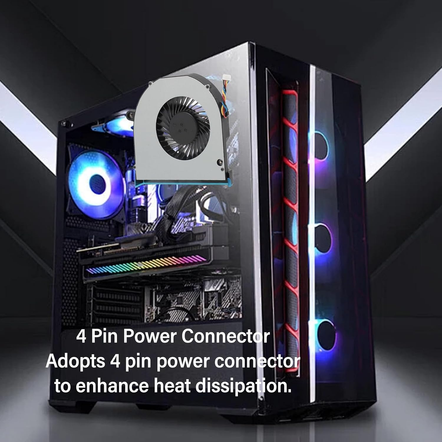 Replacement CPU Cooling Fan, 4 Pin DC5V 0.7A CPU Cooler for Intel NUC11 NUC11PAH NUC11TNH Computer Cooling Fan, Fast Heat Dissipation