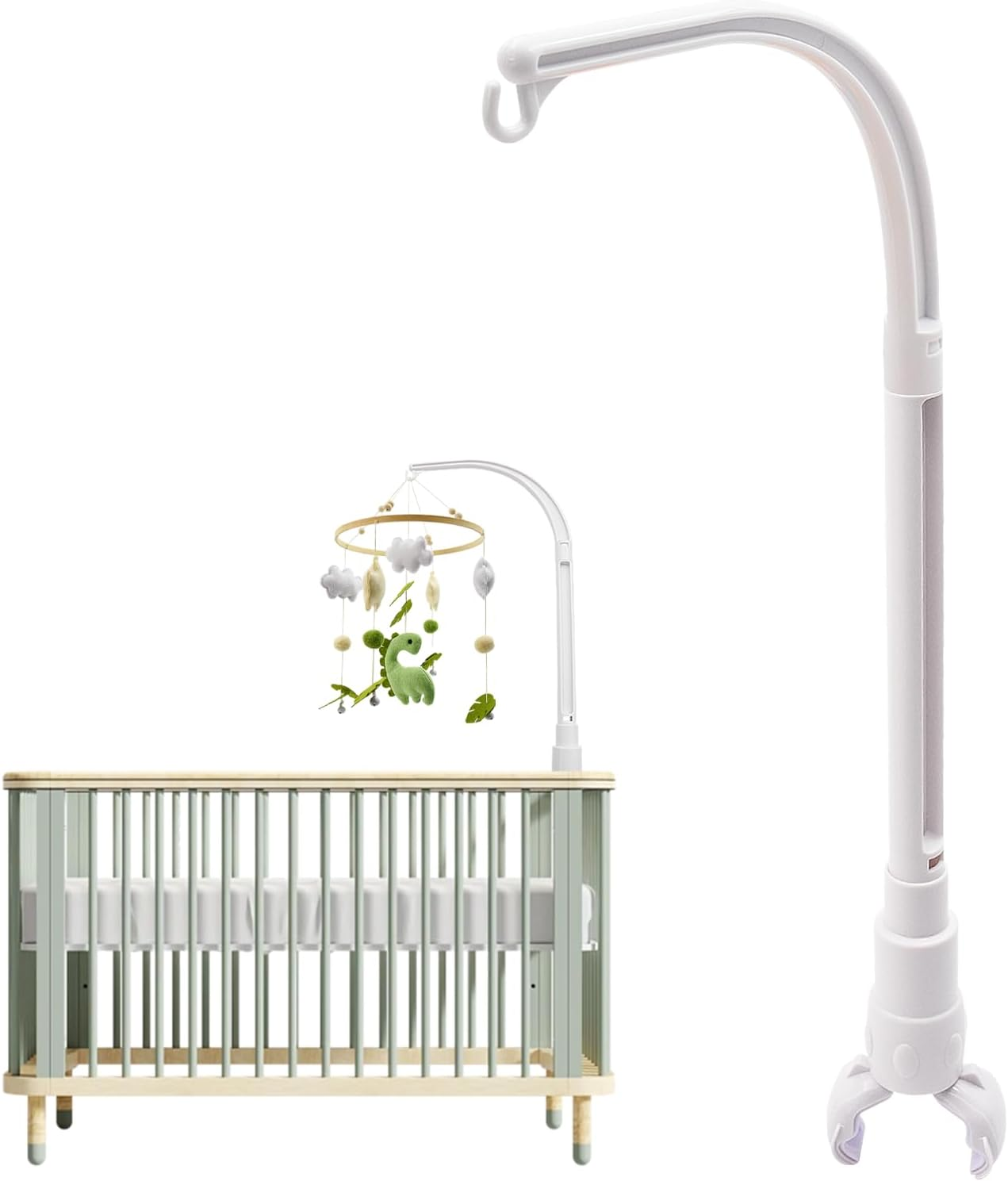 Baby Mobile Holder White Removable Adjustable Changing Table Mobile, DIY Wind Spinner Hanging for Cot, Children'S Room Decoration, from 0+ Months &ndash; without Toys and without Music Box Module image number 1