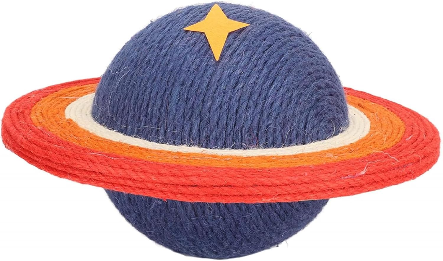 Planet Shape Sisal Cat Scratcher, Sisal Cat Scratching Rotatable Ball Interactive Toy, Relieve Boredom Prevents Furniture Damage Kitten Scratch Toy for Cat Kittens image number 1