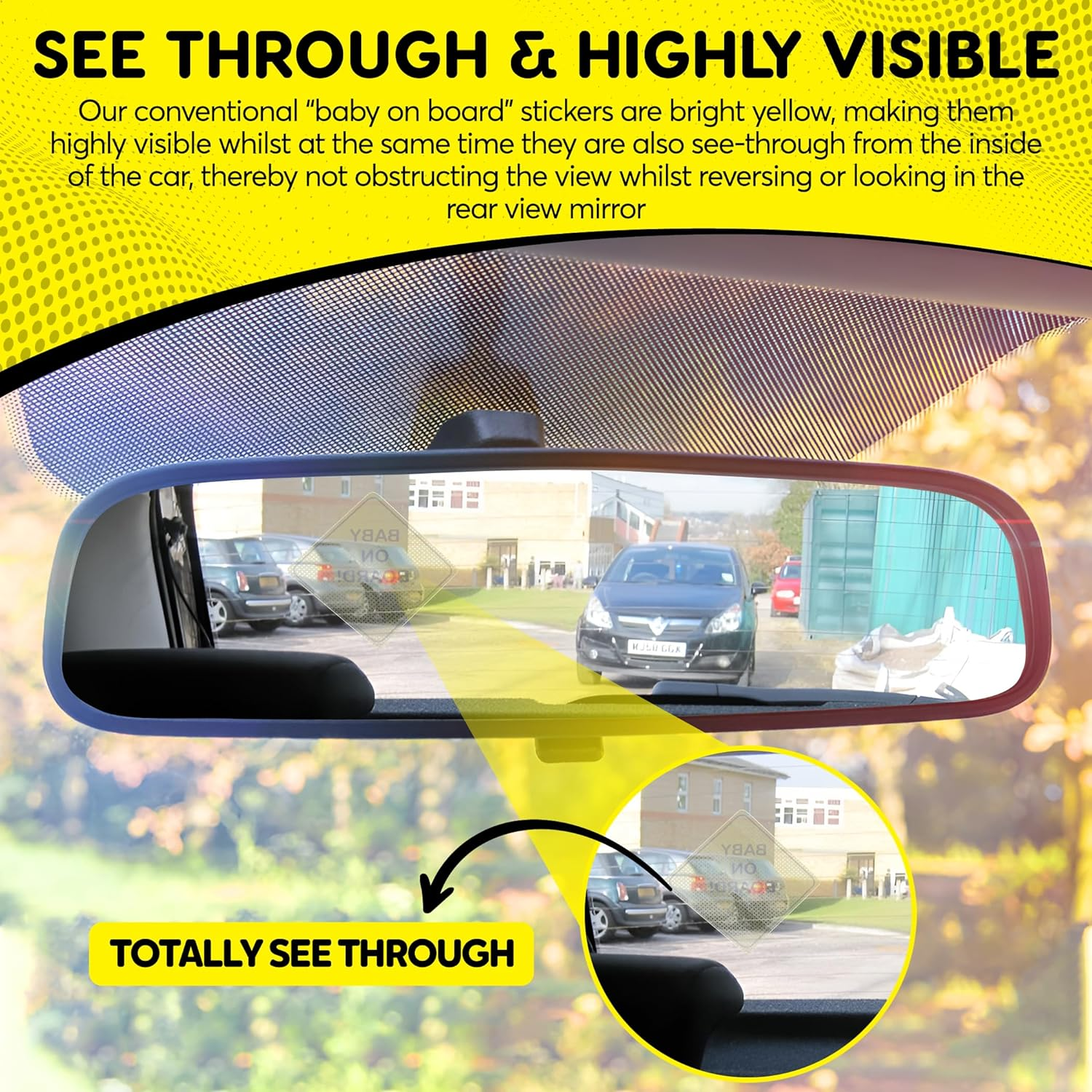 Baby on Board Sign for Car | Better than Suction | Micro-Perforated Vinyl Car Stickers | 2 Pack | Durable & Strong Adhesive | Weatherproof | Easy to Apply & Remove | 5" X 5" (Text Only) image number 2