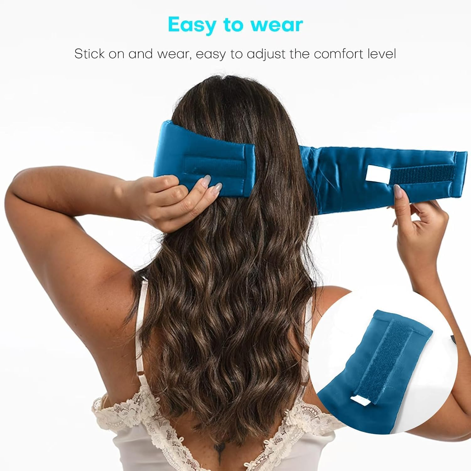 Silk Sleep Mask, Sleeping Mask for Daytime Napping and Nighttime Sleep, Light Blocking Eye Mask for Insomnia Sufferers, Frequent Travellers, Deep Blue Silk Eye Mask image number 6