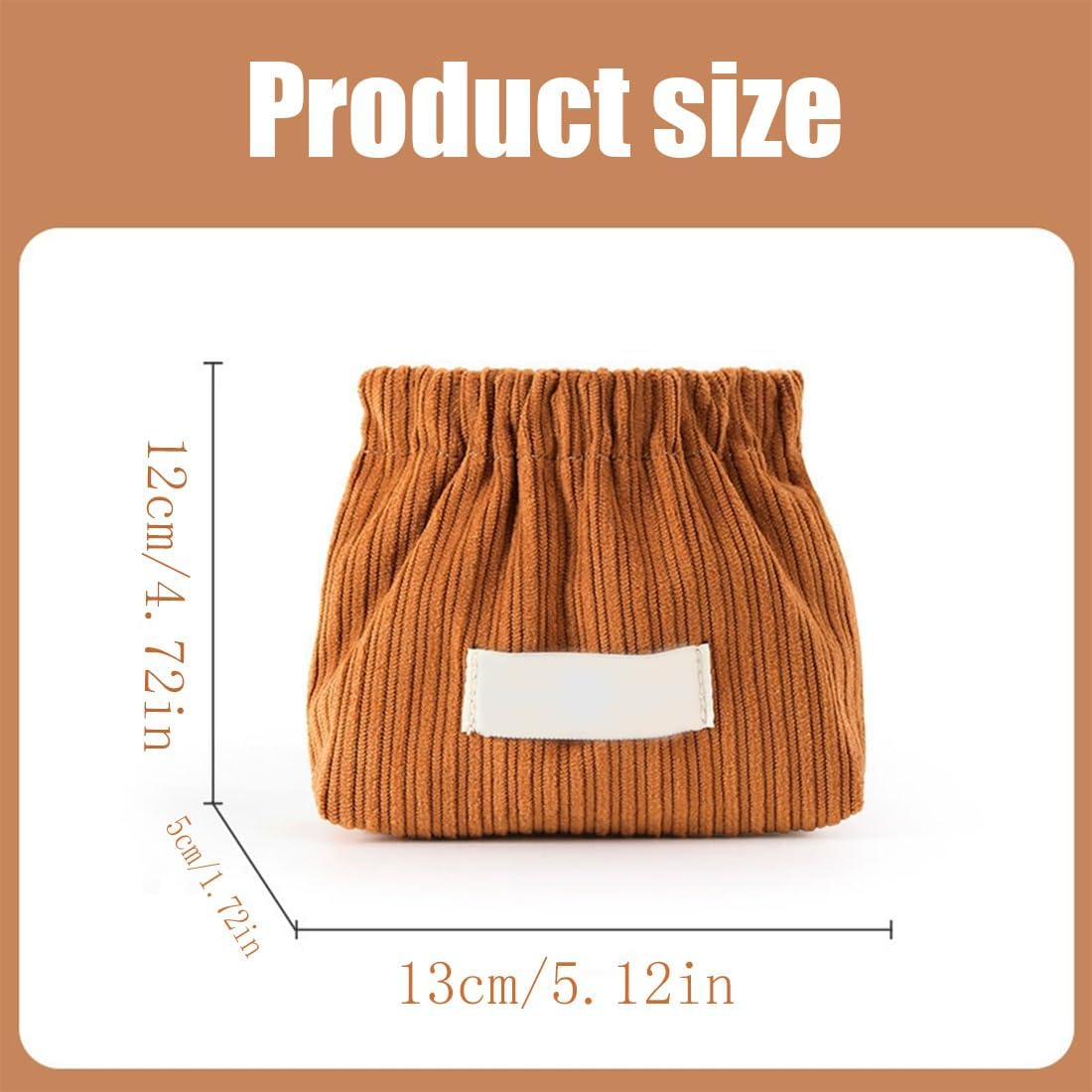 Corduroy Elastic Hair Tie Organizer, Portable Capacity Corduroy Elastic Storage Bag Closing Lipstick Bag, Cute Mini Makeup Pouch Bag Light and Easy to Carry (2A2)