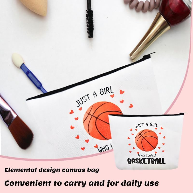 Basketball Makeup Bag Gifts Girls Basketball Lovers Christmas Birthday Gifts for Daughter Cosmetic Toiletry Bag Just a Girl Who Loves Travel Accessories Bags for Bestie Sister image number 4