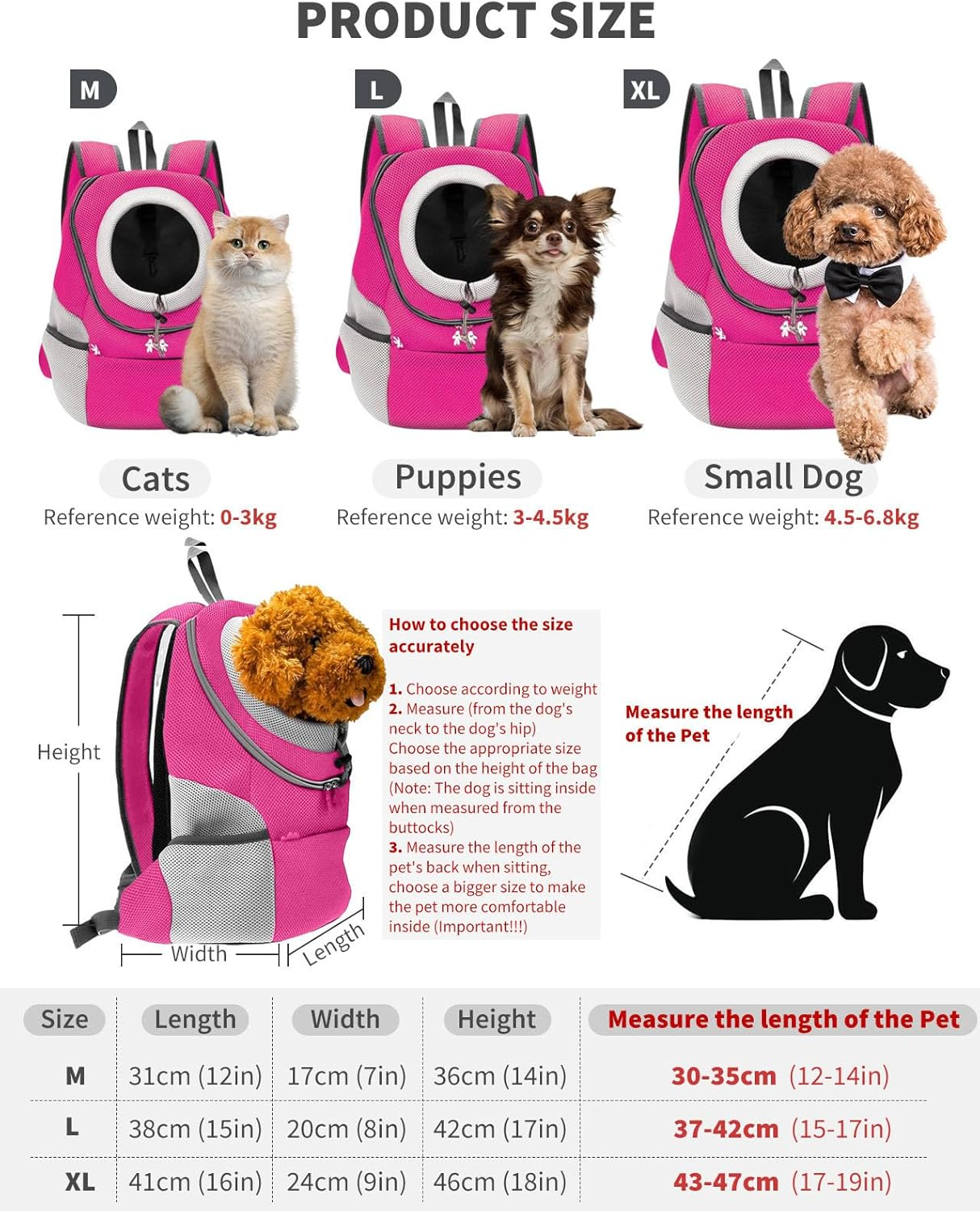 PETCUTE Pet Carrier Backpack Dog Carrier Backpack Puppy Carrier Bag Pet Travel Bags Airline Approved for Bike Hiking Outdoor image number 4