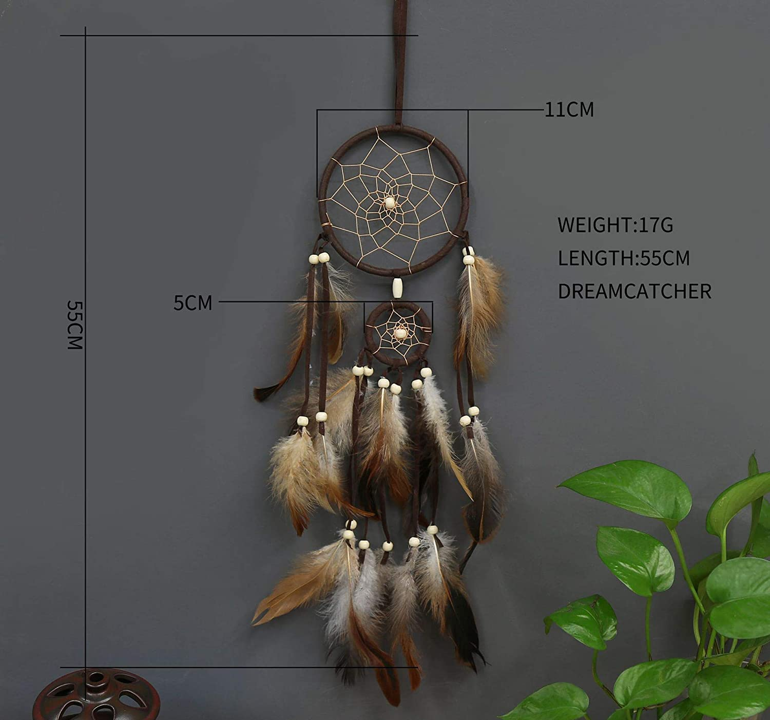 Feather Dream Catcher Handmade Native American Dream Catchers Bohe Wall Hanging Decoration Ornament for Kids Bedroom Car Decor Home Decoration Birthday Party Gift image number 2