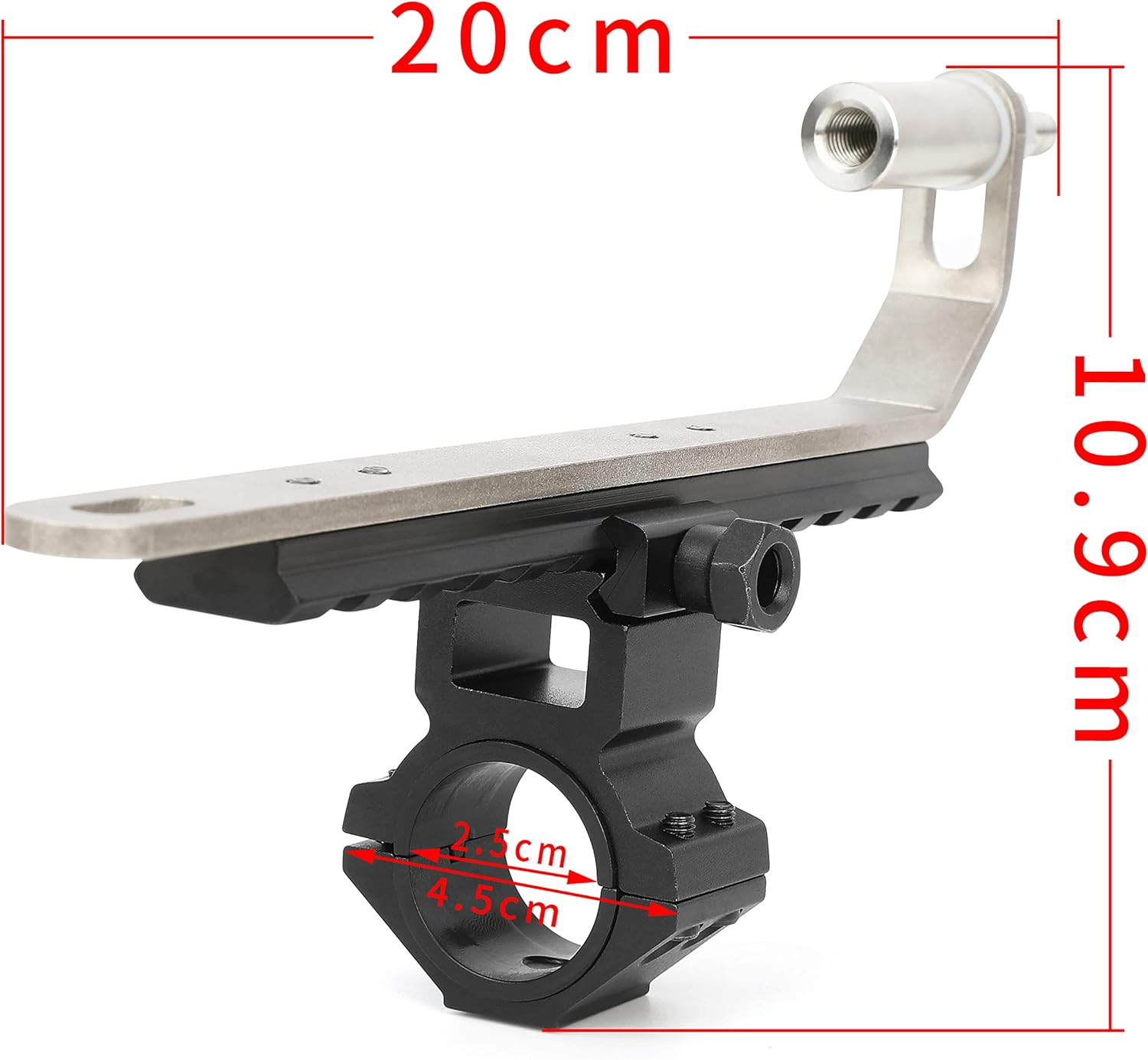 AMEYXGS Archery Picatinny Bow Accessory Mount Stabilizer Flashlight Mount Flashlight Bracket Laser Sight Stand Flashlight Holder Maded Aluminum Alloy Suitable for Bows Hunting and Bowfishing image number 6