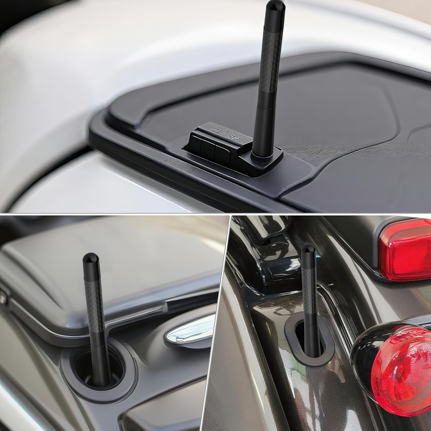 Carbon Fiber Motorcycles Antenna for 1989-2025 Road King Softail Touring Street Glide Road Glide Fat Boy Electra Glide Tour Ultra Classic Motorcycles Radio Antenna Mast Replacement(1-Pack) image number 6