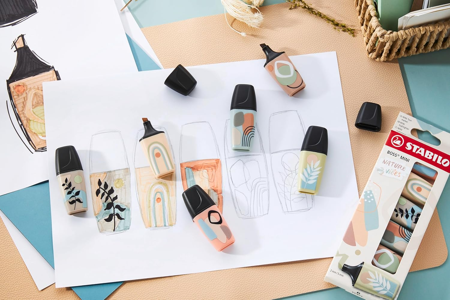 STABILO BOSS MINI Naturevibes - Highlighter - Pack of 6 - Assorted Colours image number 5